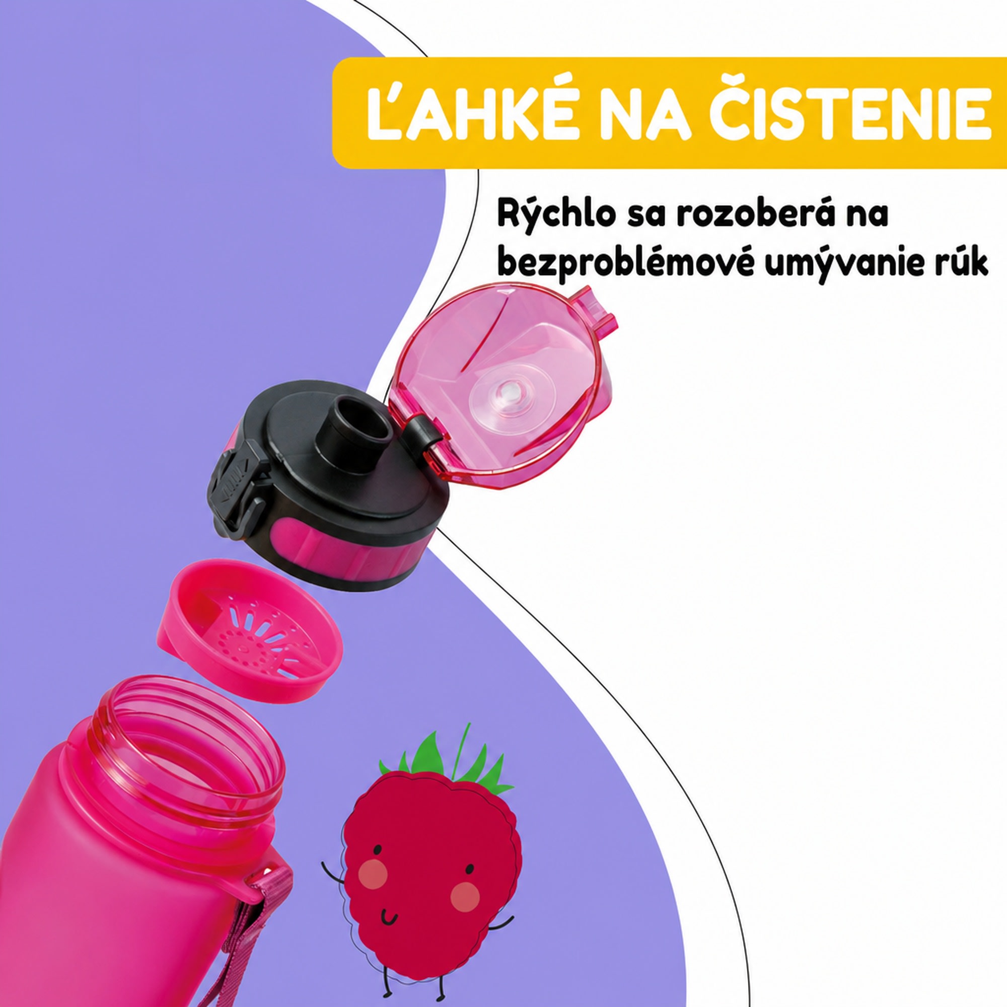 Klarstein Schmatzfatz Wakaba detská fľaša na pitie | 500 ml | Tritan | Popruh na prenášanie | Bez BPA – Obrázok 3
