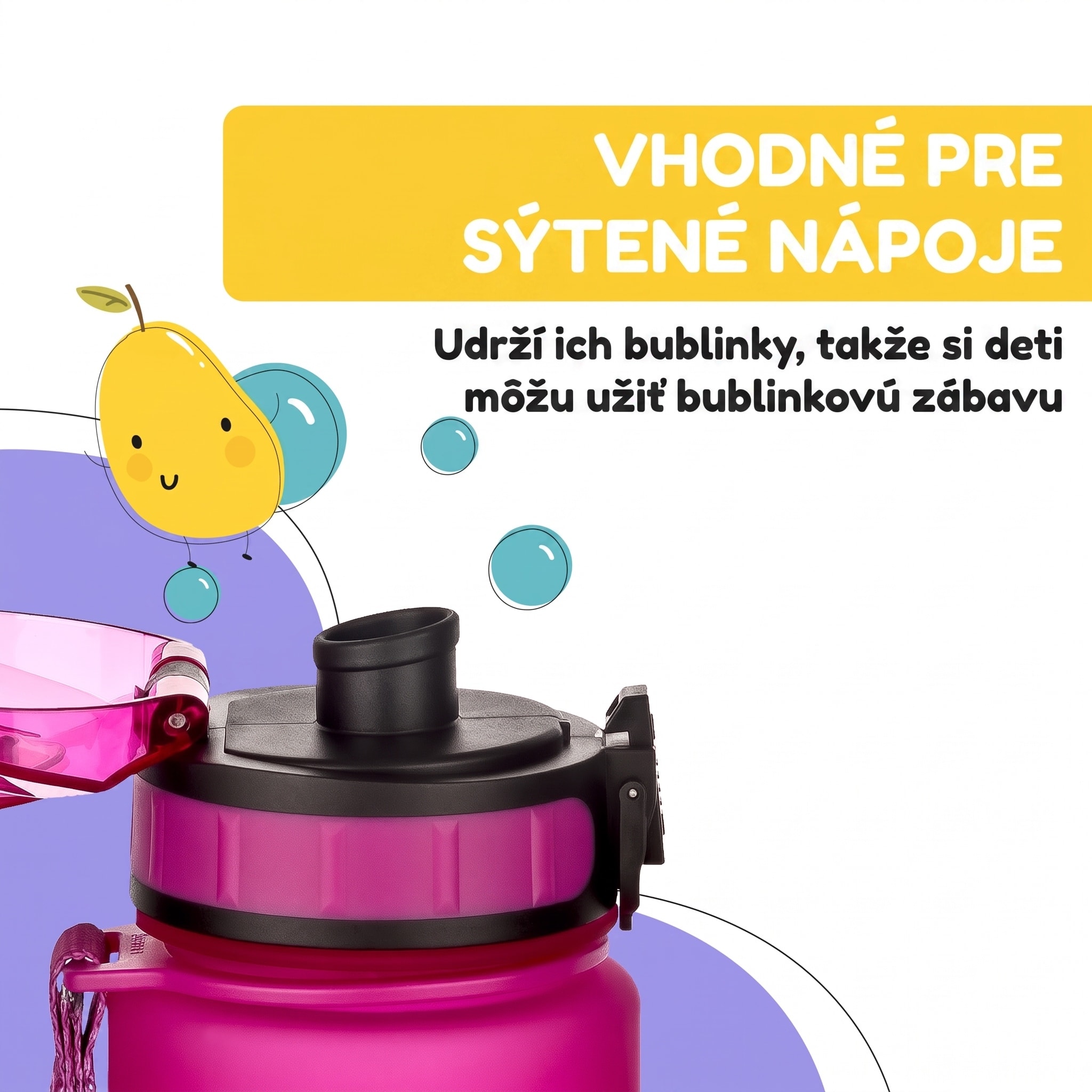 Klarstein Schmatzfatz Wakaba detská fľaša na pitie | 500 ml | Tritan | Popruh na prenášanie | Bez BPA – Obrázok 4
