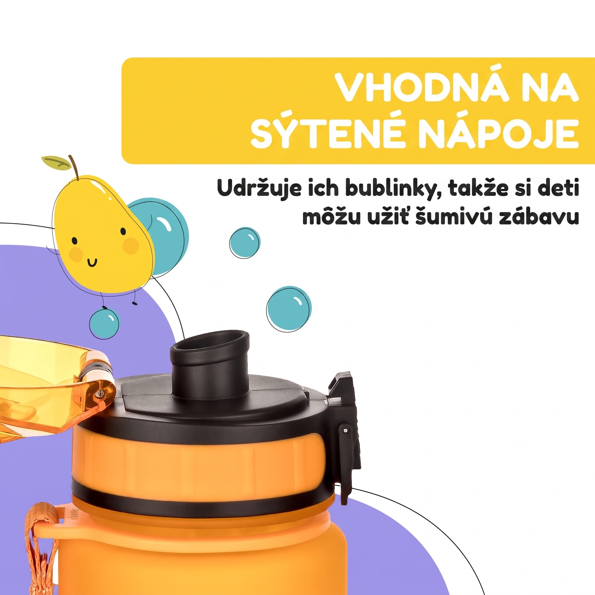 Klarstein Schmatzfatz Wakaba detská fľaša na pitie | 500 ml | Tritan | Popruh na prenášanie | Bez BPA – Obrázok 4