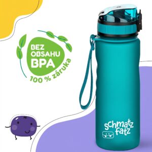Klarstein Schmatzfatz Wakaba detská fľaša na pitie | 500 ml | Tritan | Popruh na prenášanie | Bez BPA