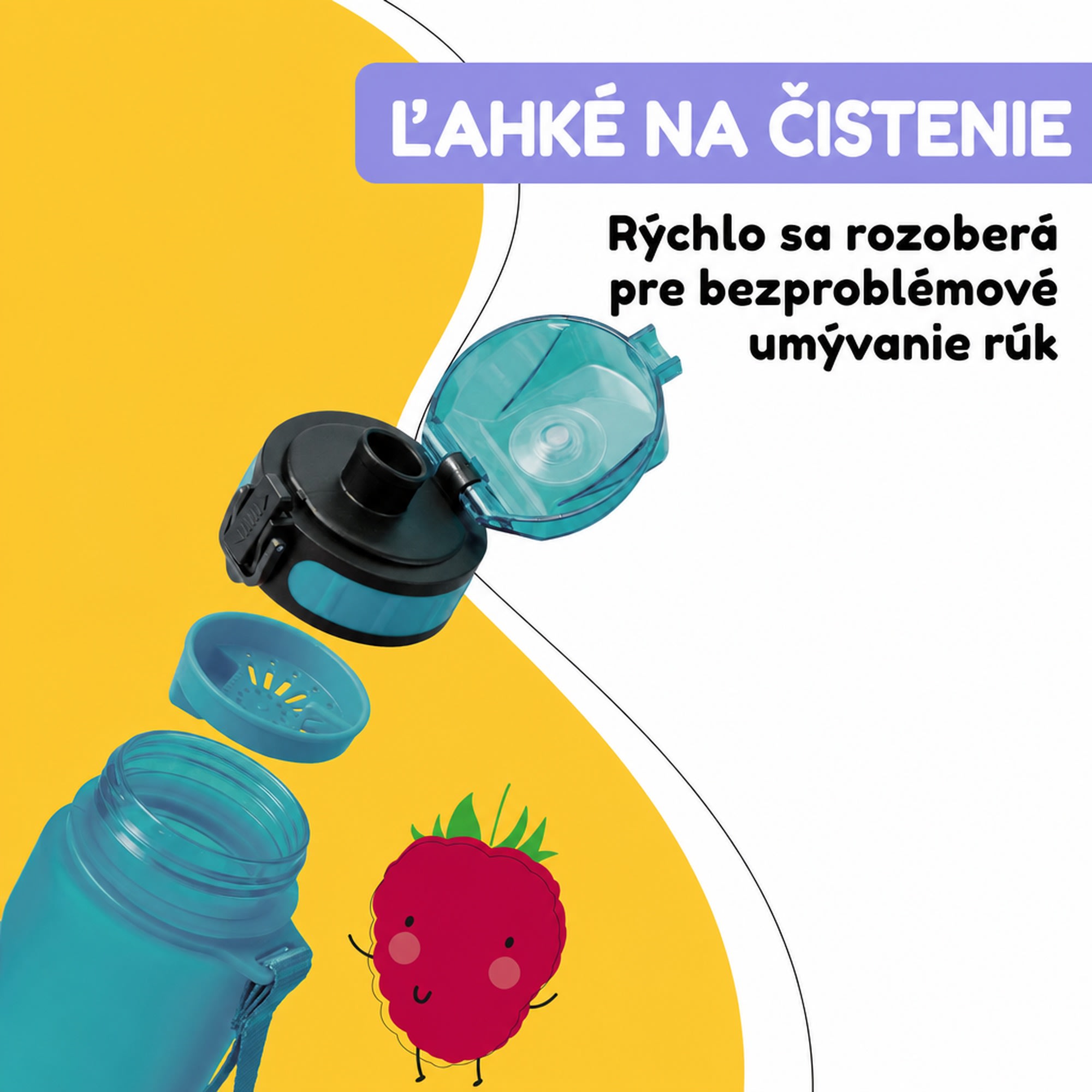 Klarstein Schmatzfatz Wakaba detská fľaša na pitie | 500 ml | Tritan | Popruh na prenášanie | Bez BPA – Obrázok 3