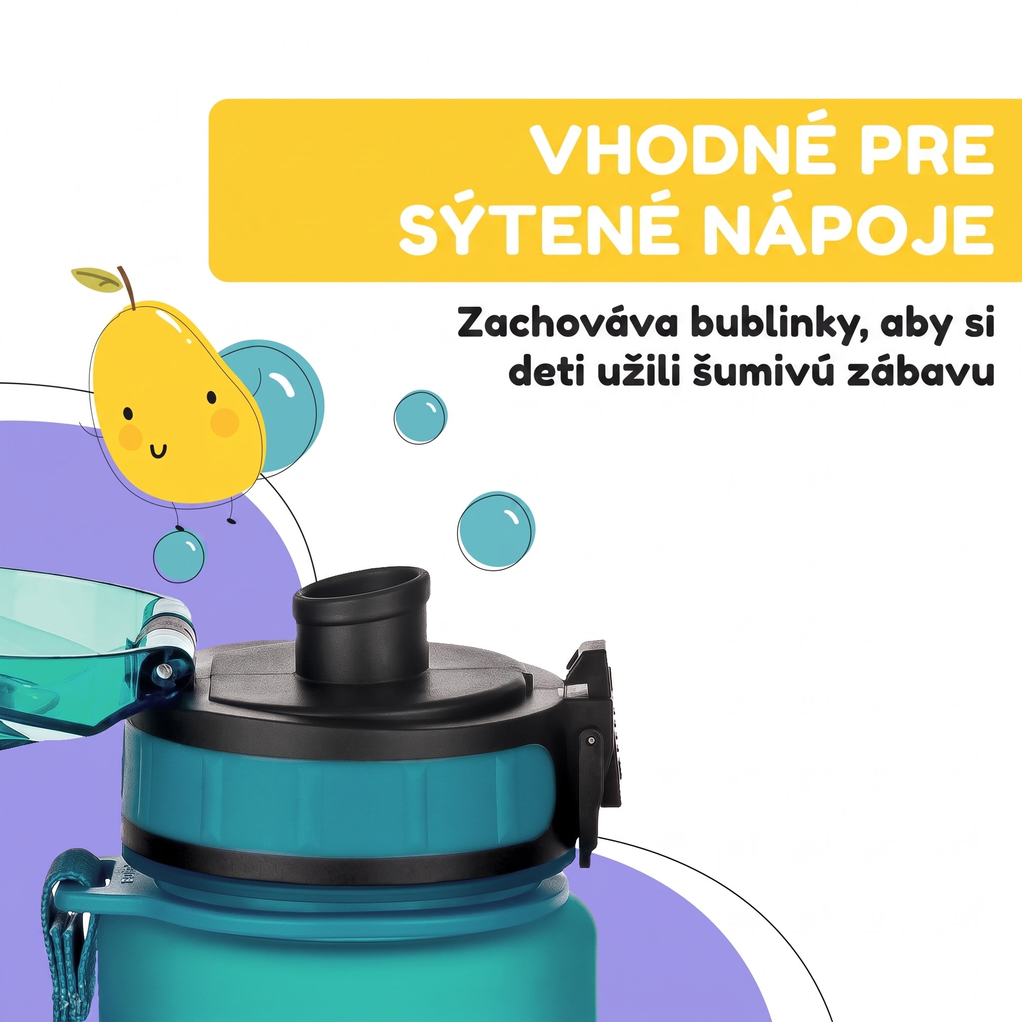 Klarstein Schmatzfatz Wakaba detská fľaša na pitie | 500 ml | Tritan | Popruh na prenášanie | Bez BPA – Obrázok 4
