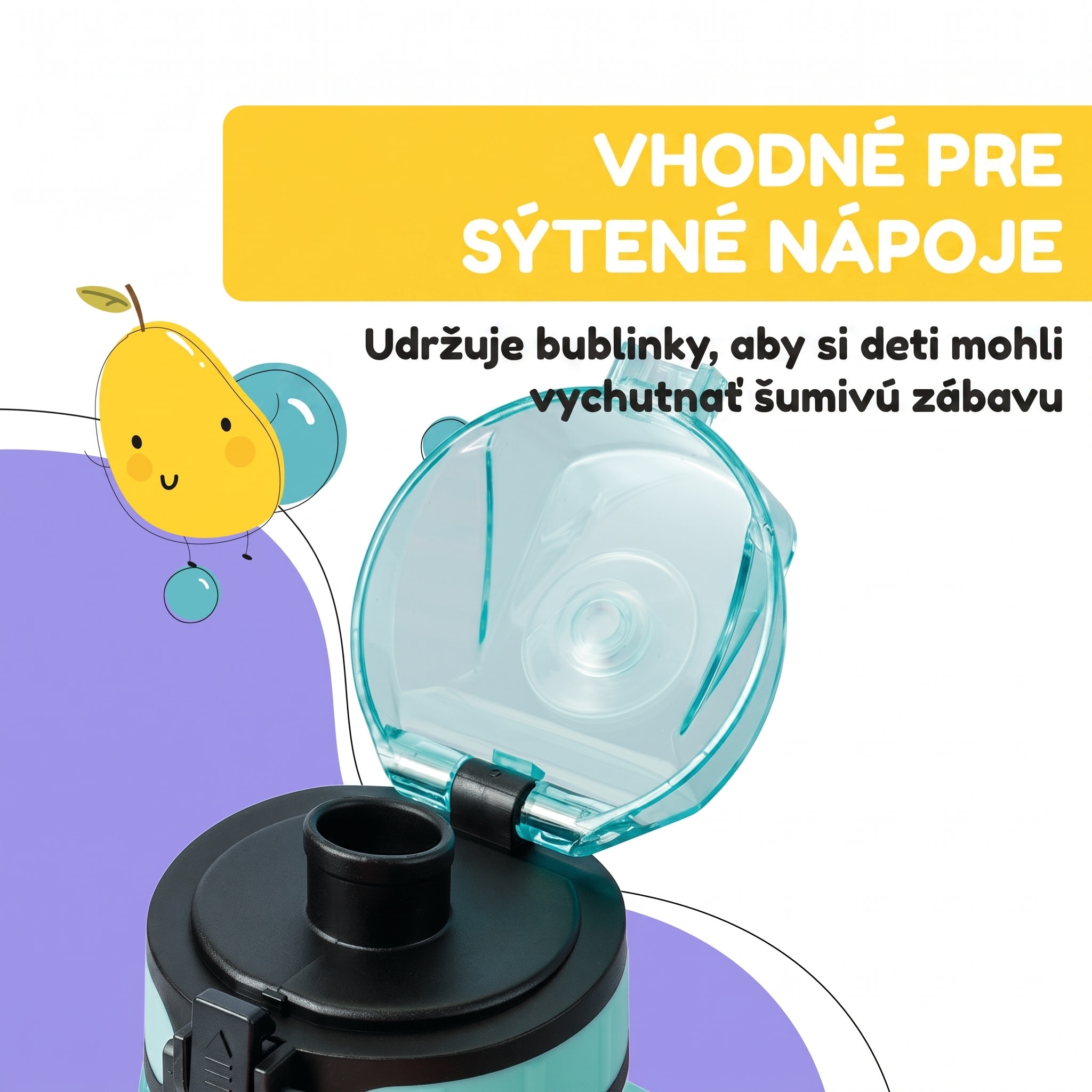 Klarstein Schmatzfatz Wakaba fľaša na pitie | 350 ml | Tritan | Popruh na prenášanie | Bez BPA – Obrázok 4