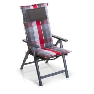 Blumfeldt Donau, poduška, čalúnenie na stoličku, vysoké operadlo, záhradná stolička, polyester, 50x120x6cm, 4 x poduška