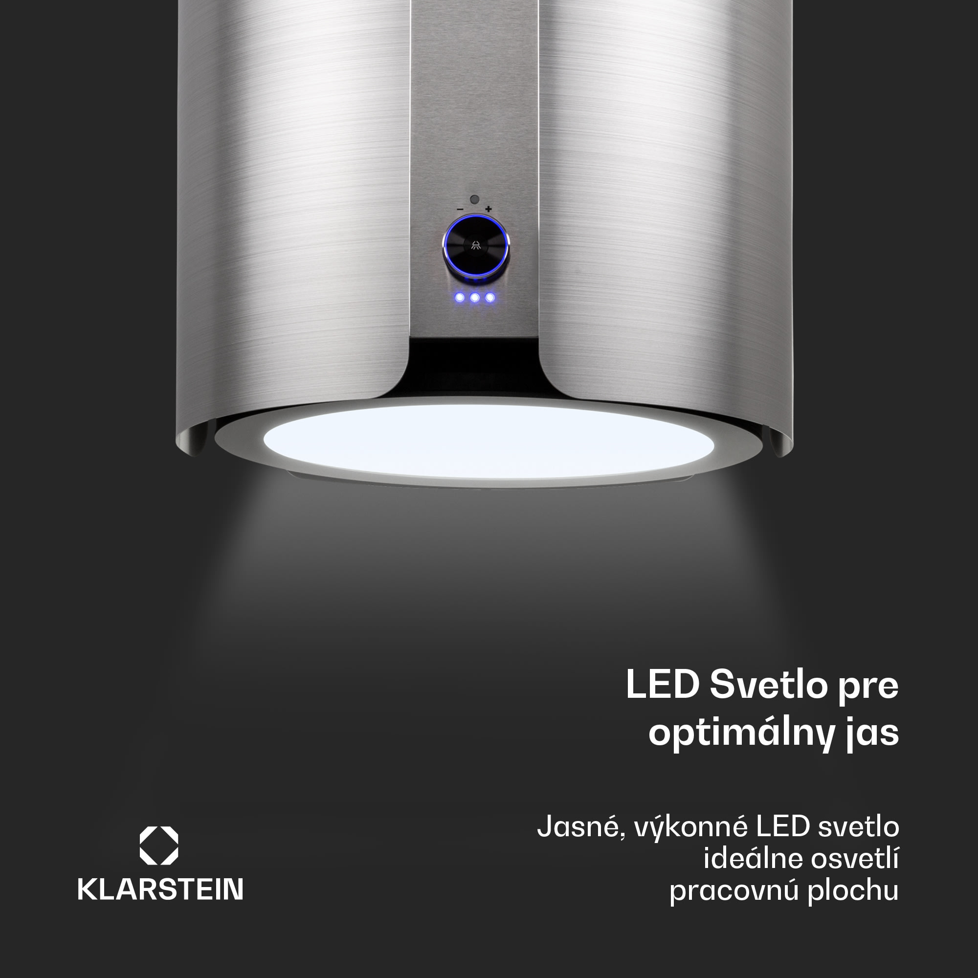 Klarstein Skyfall ostrovná odsávačka Ø45cm, recirkulácia 413m³/h, LED – Obrázok 3