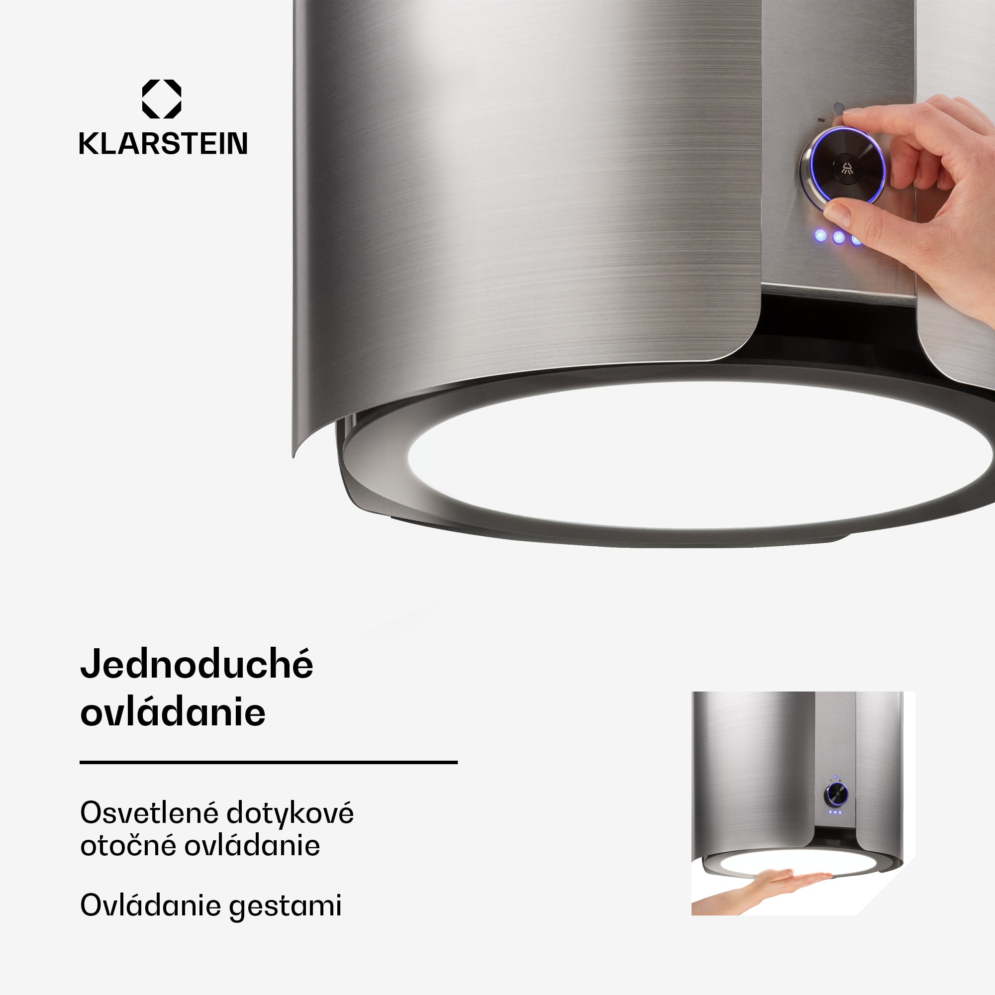 Klarstein Skyfall ostrovná odsávačka Ø45cm, recirkulácia 413m³/h, LED – Obrázok 4