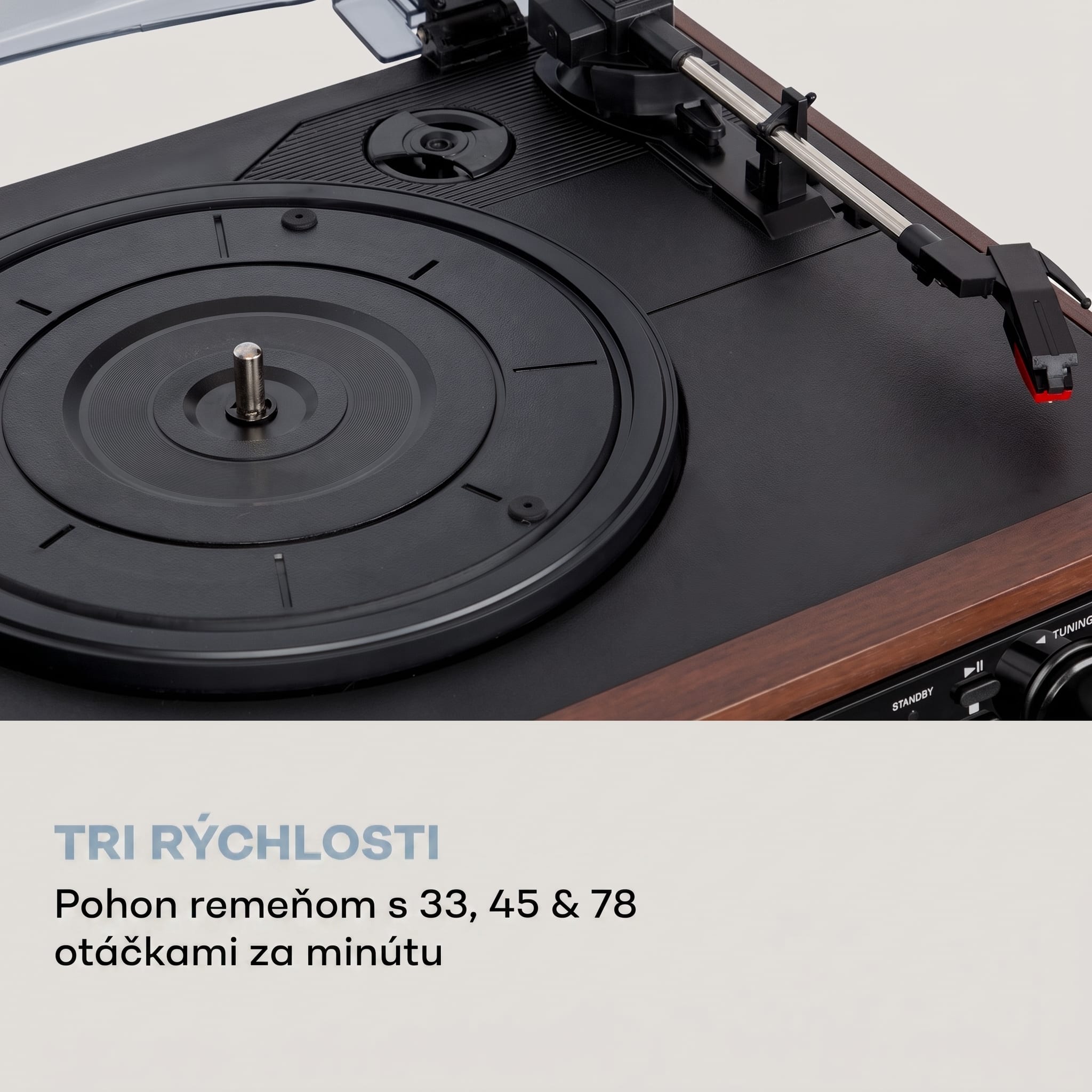 Auna Oakland DAB, retro stereo systém, DAB+/FM, BT funkcia, vinyl, CD, kazetový prehárvač – Obrázok 2