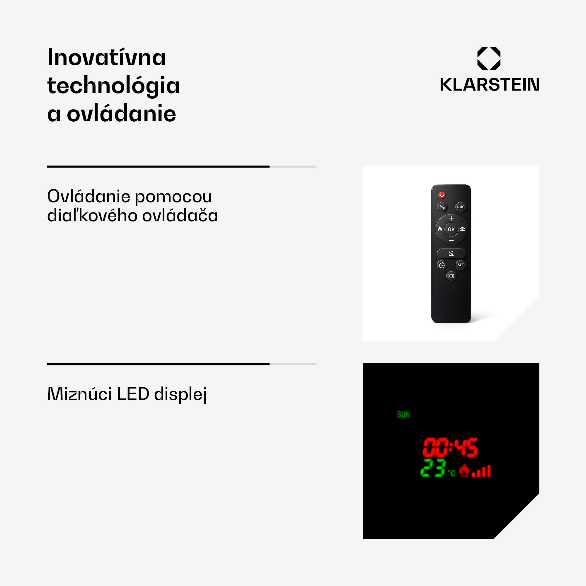 Klarstein Lamington, elektrický krb, 2000 W, LED plameň, teplovzdušný ohrievač, časovač, osvetlenie – Obrázok 4