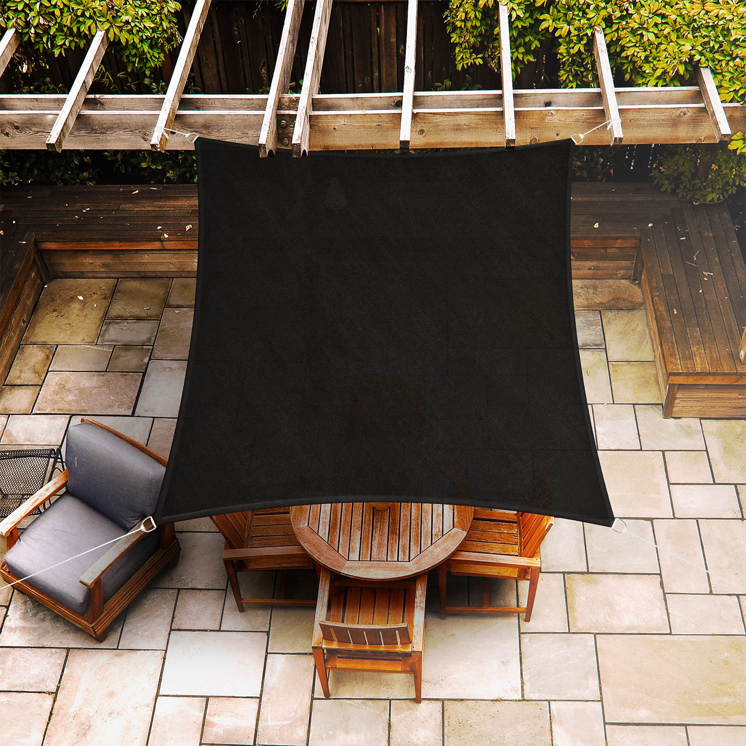 Blumfeldt Štvorcová slnečná clona, 5 x 5 m, polyester, priedušná