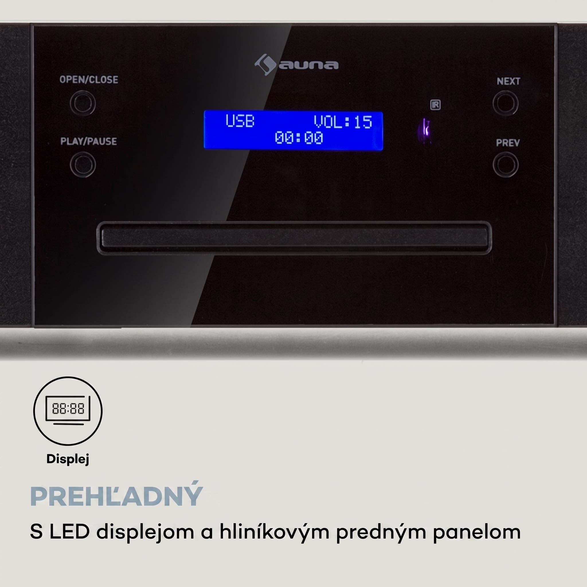 Auna CD-1000 DG, CD Prehrávač, USB, MP3, diaľkové ovládanie, LED displej, hliník – Obrázok 3