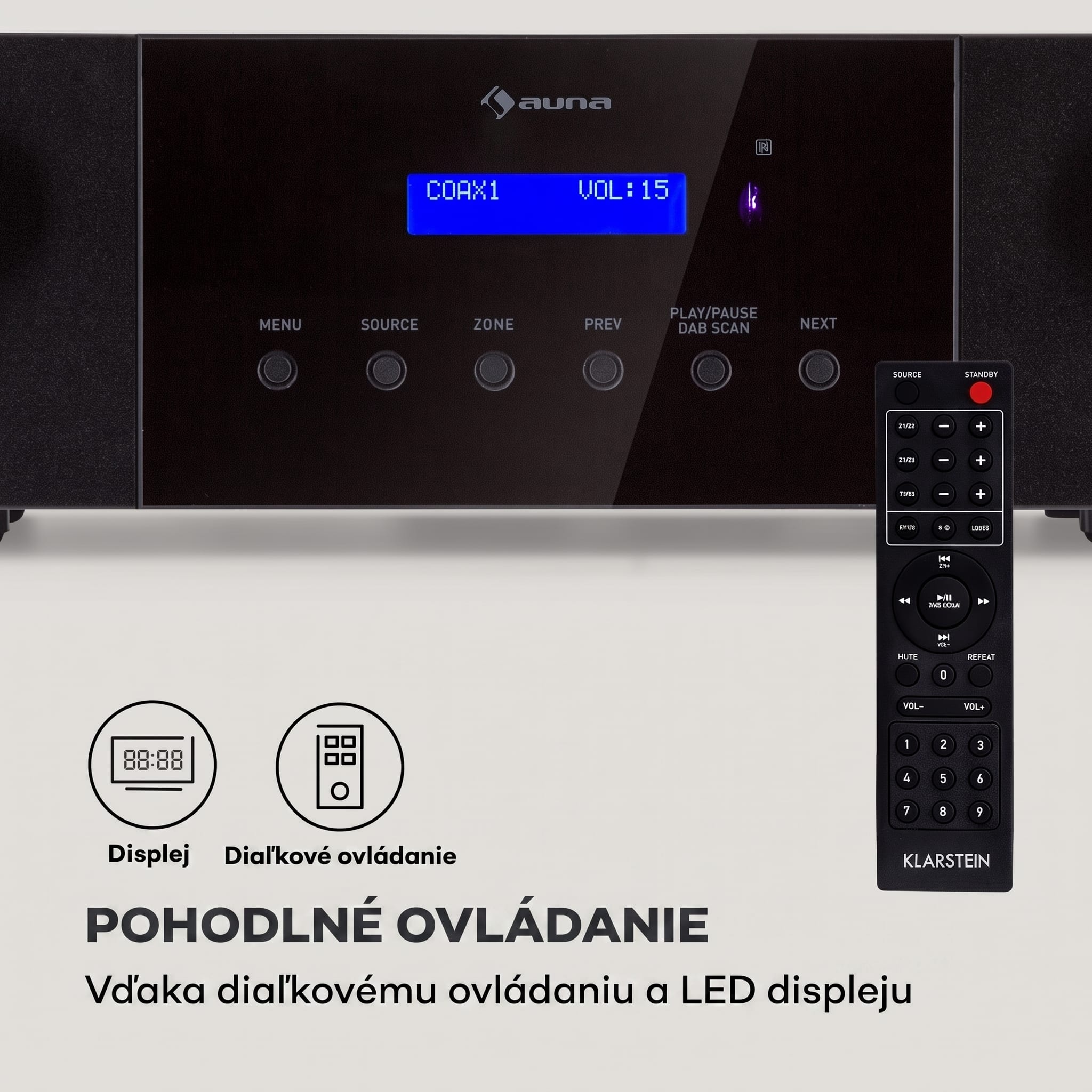 Auna AMP-4000 DAB, Hifi stereo zosilňovač, DAB+ rádio, USB, diaľkové ovládanie, LED displej – Obrázok 4