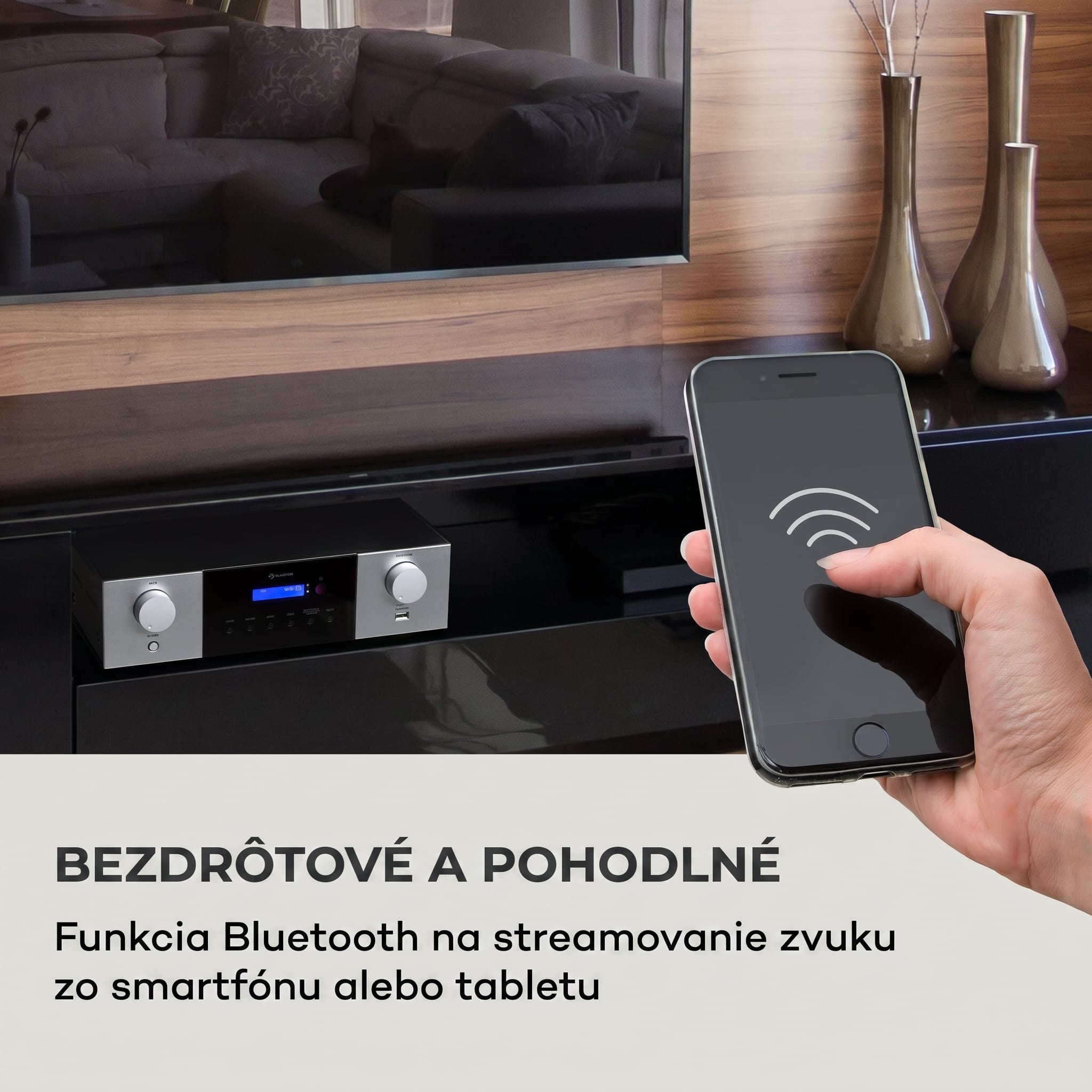 Auna AMP-4000 DAB, Hifi stereo zosilňovač, DAB+ rádio, USB, diaľkové ovládanie, LED displej – Obrázok 2