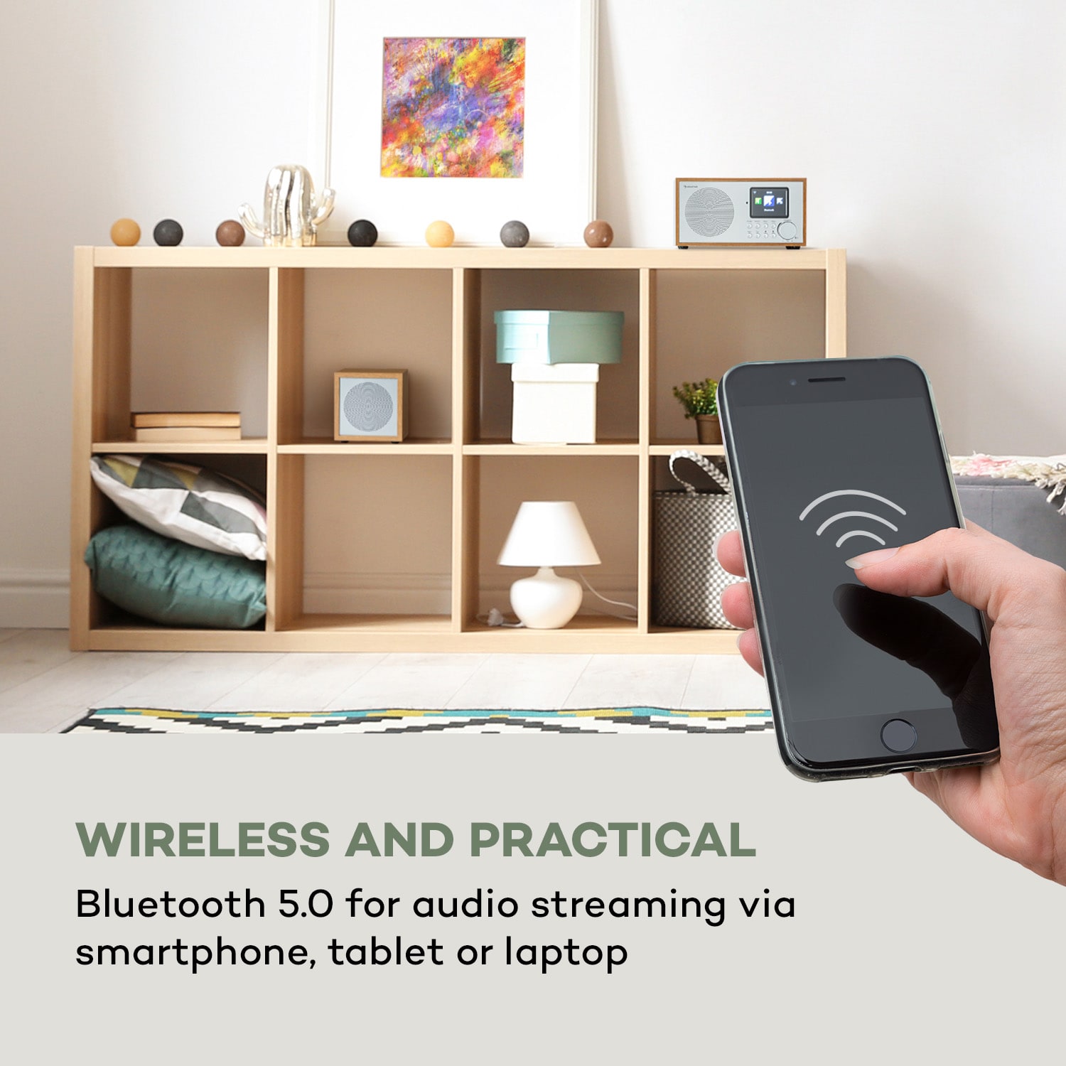 Auna Silver Star Mini Two, internetové DAB+/FM rádio, WiFi, BT, TWS reproduktor – Obrázok 3