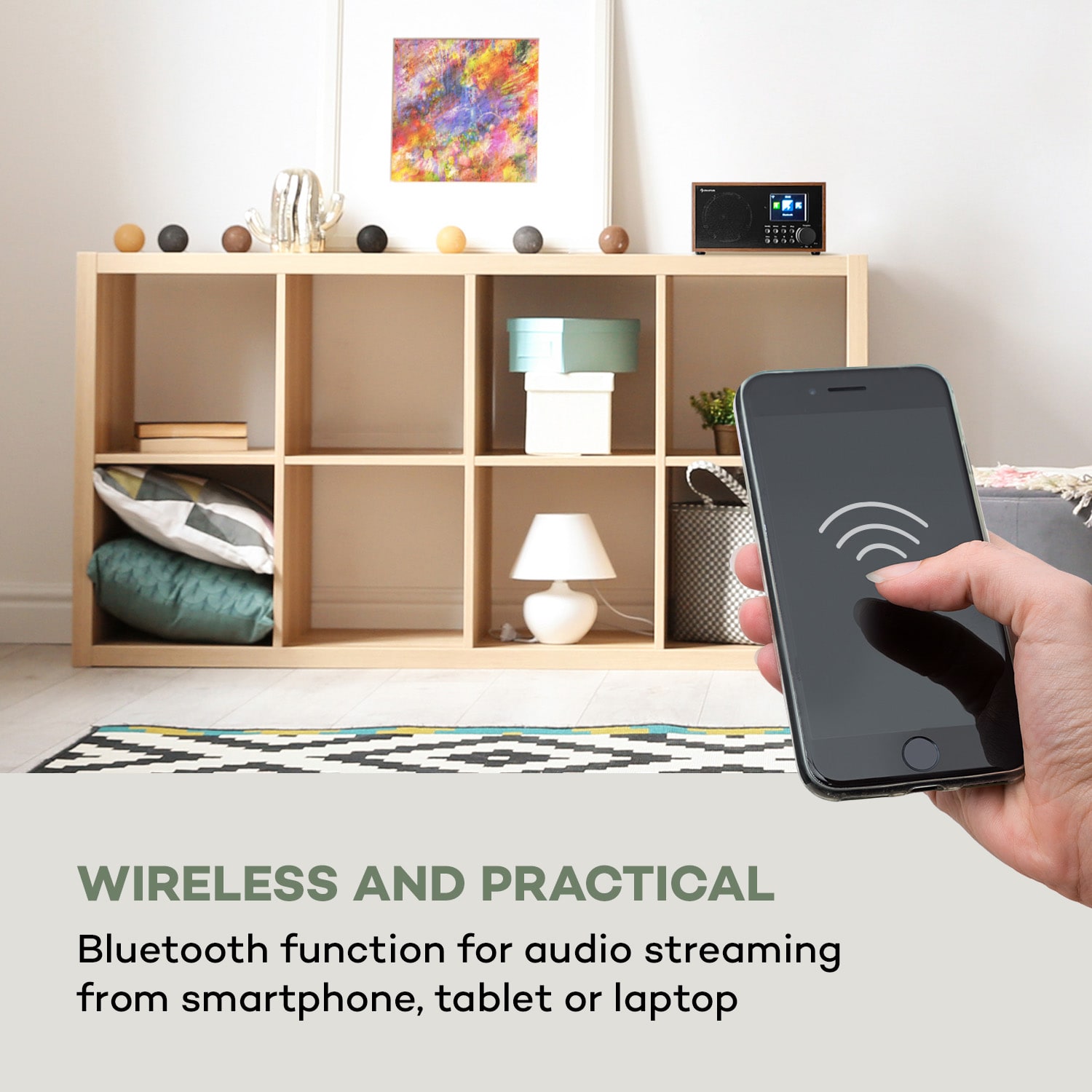 Auna Silver Star Mini Internetové DAB+/UKW rádio, WiFi, BT, USB, ovládanie cez aplikáciu – Obrázok 3