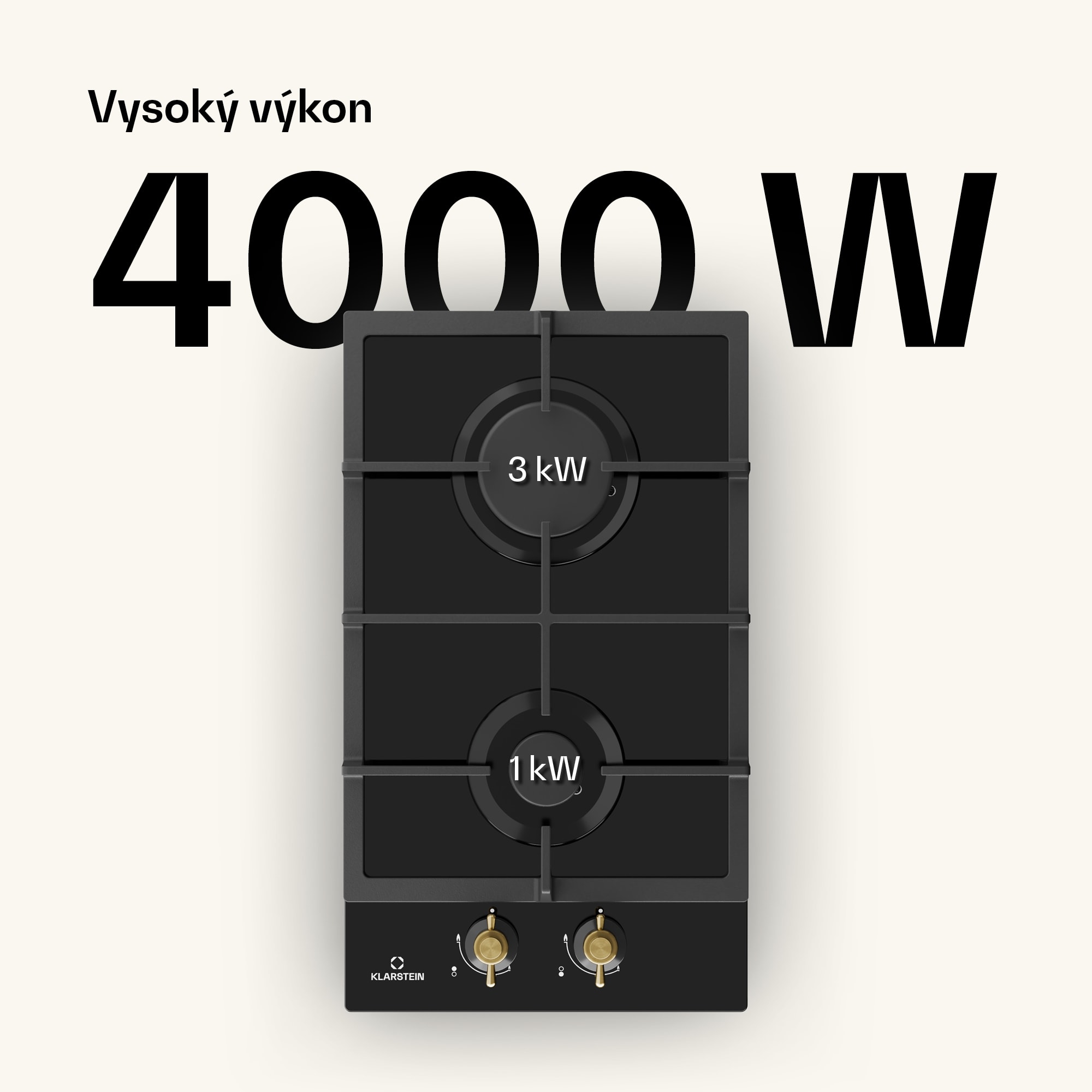 Klarstein Victoria Domino plynová varná doska 2-plameňová Sabaf horáky sklokeramika retro vzhľad – Obrázok 2