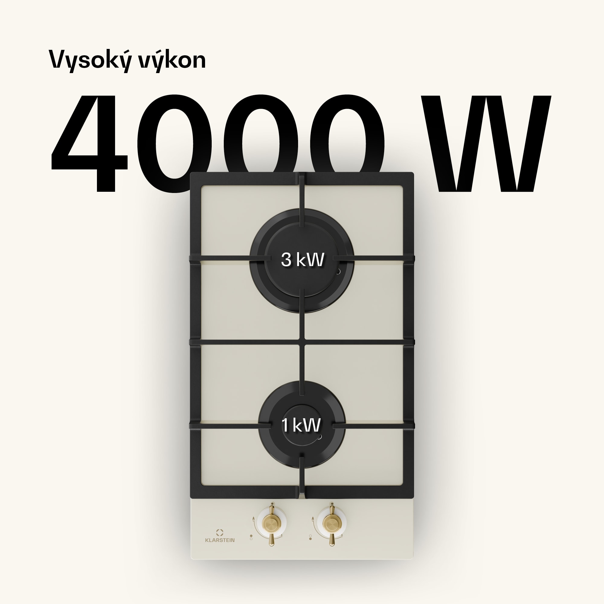 Klarstein Victoria Domino plynová varná doska 2-ohnisková Sabaf horáky sklokeramika retro vzhľad – Obrázok 2