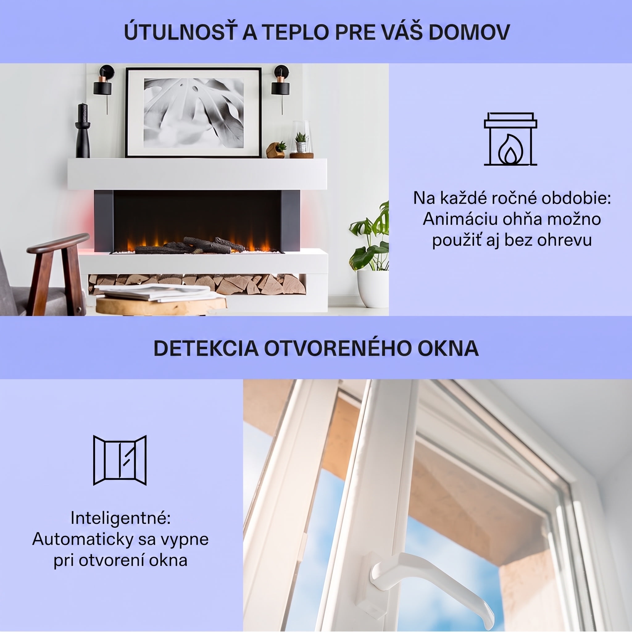Klarstein Studio Light & Fire 3 Smart, krb, 1000/2000 W, MDF, WiFi Control – Obrázok 3
