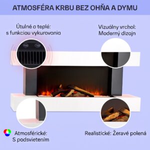 Klarstein Studio Light & Fire 1 Smart, krb, 1000/2000 W, MDF, WiFi Control