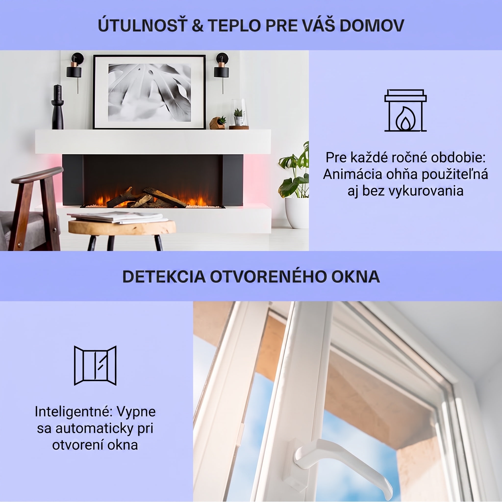 Klarstein Studio Light & Fire 1 Smart, krb, 1000/2000 W, MDF, WiFi Control – Obrázok 3