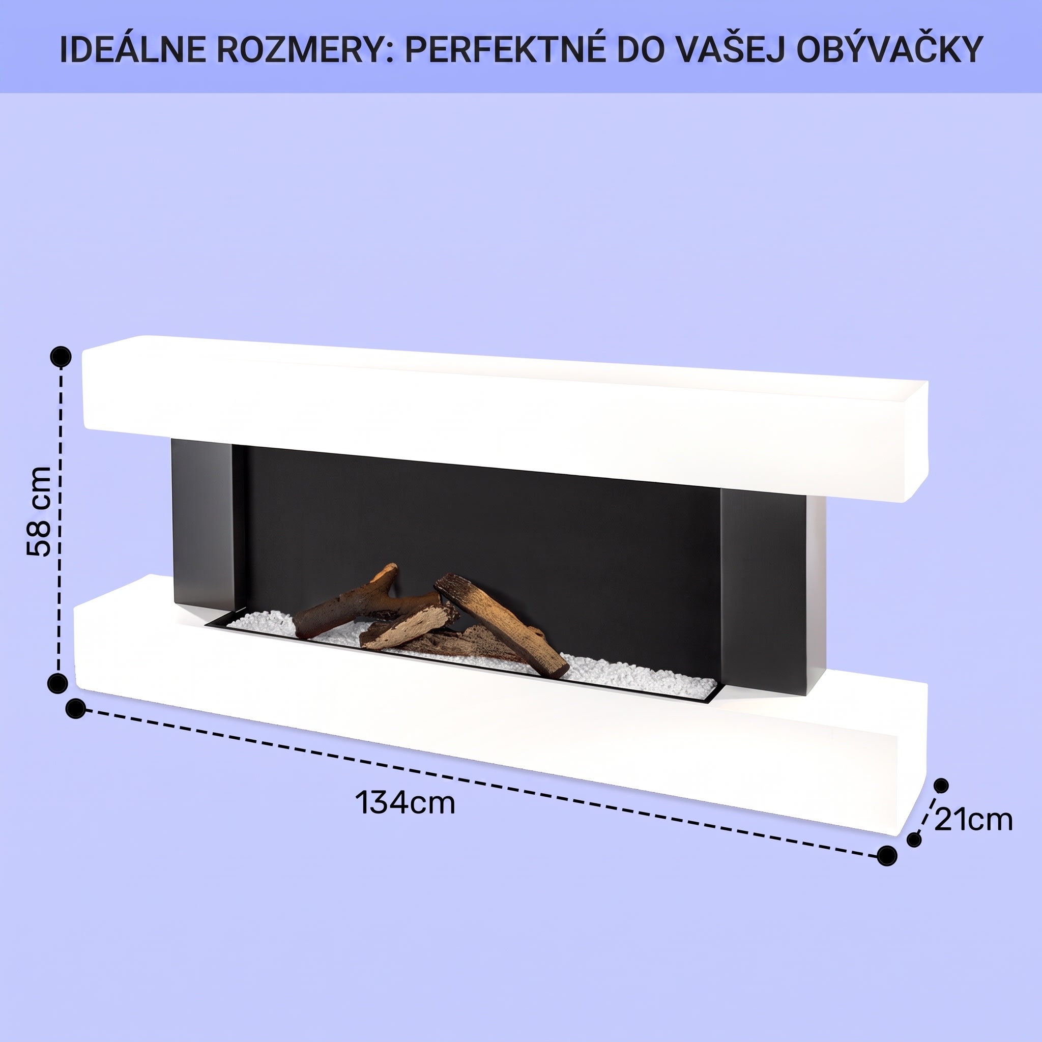 Klarstein Studio Light & Fire 1 Smart, krb, 1000/2000 W, MDF, WiFi Control – Obrázok 4