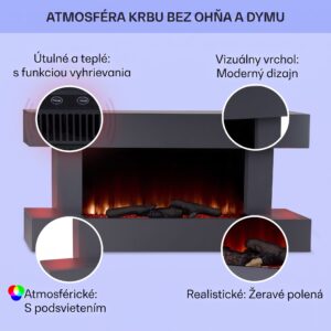Klarstein Studio Light & Fire 1 Smart, krb, 1000/2000 W, MDF, WiFi Control