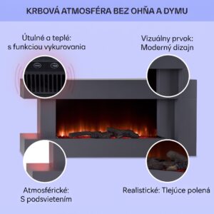 Klarstein Studio Light & Fire 2 Smart, krb, 1000/2000 W, MDF, WiFi Control