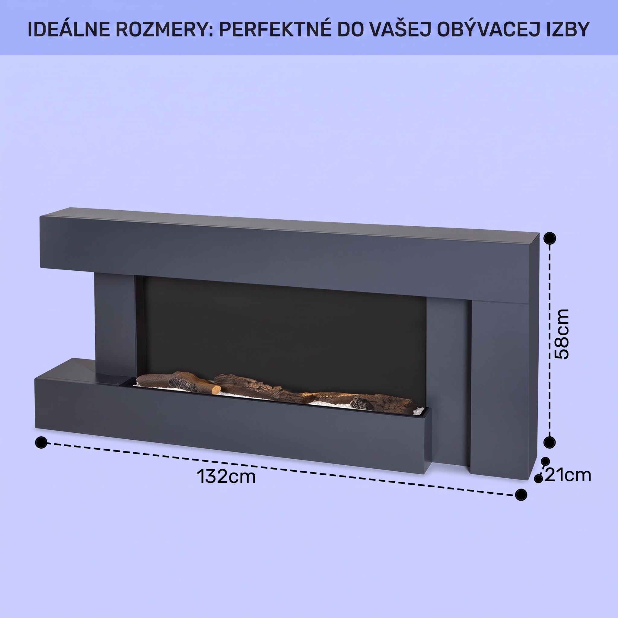Klarstein Studio Light & Fire 2 Smart, krb, 1000/2000 W, MDF, WiFi Control – Obrázok 4