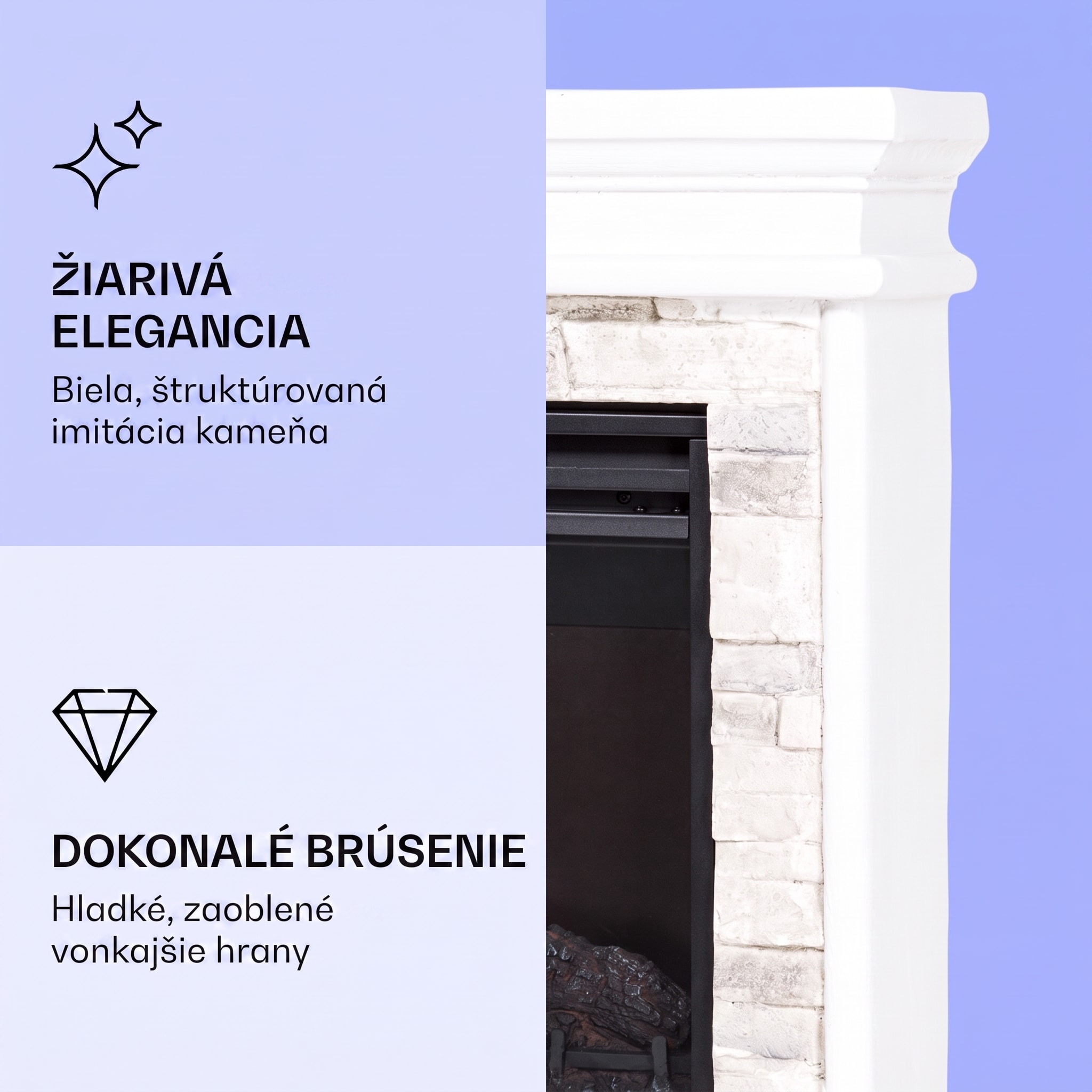 Klarstein Nevis Peak, elektrický krb, 1800 W, funkcia vykurovania 10 až 30 °C, diaľkové ovládanie – Obrázok 2