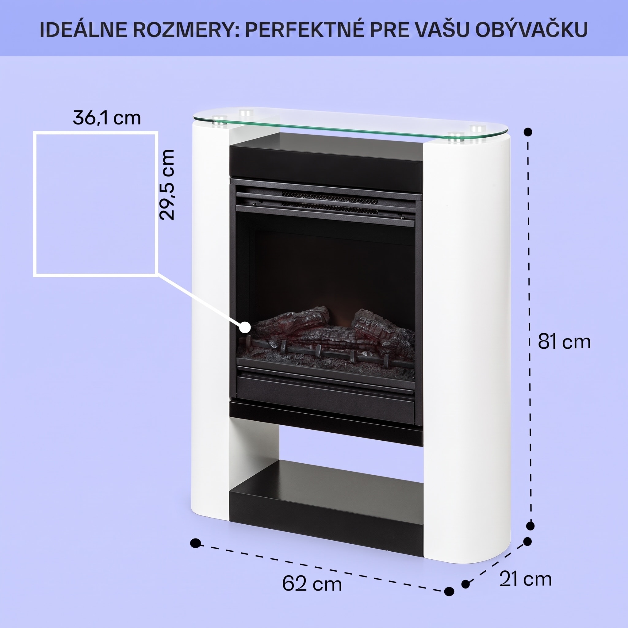 Klarstein Studio 5 Arc, elektrický krb, 1800 W, LED plamene, ventilátor, diaľkové ovládanie – Obrázok 4