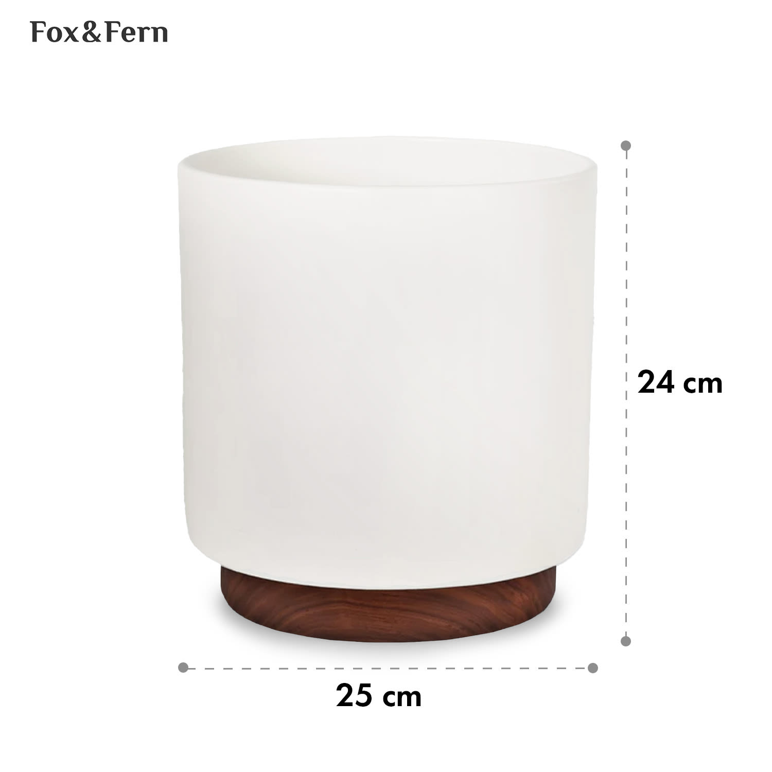 Fox & Fern Enspijk, kvetináče, orechové drevo, Polystone, ručne vyrobené, 2 veľkosti – Obrázok 4