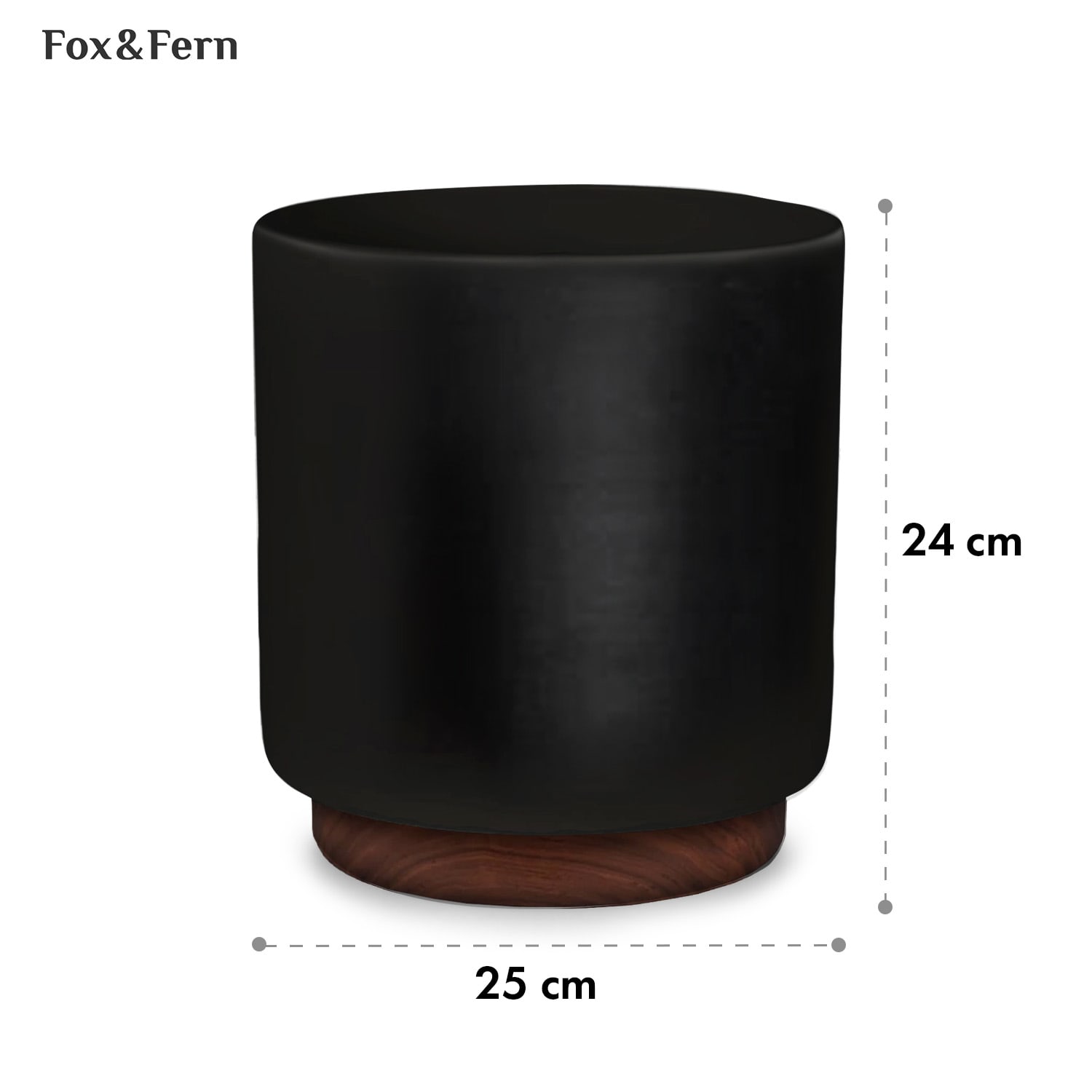 Fox & Fern Enspijk, kvetináče, orechové drevo, Polystone, ručne vyrobené, 2 veľkosti – Obrázok 4