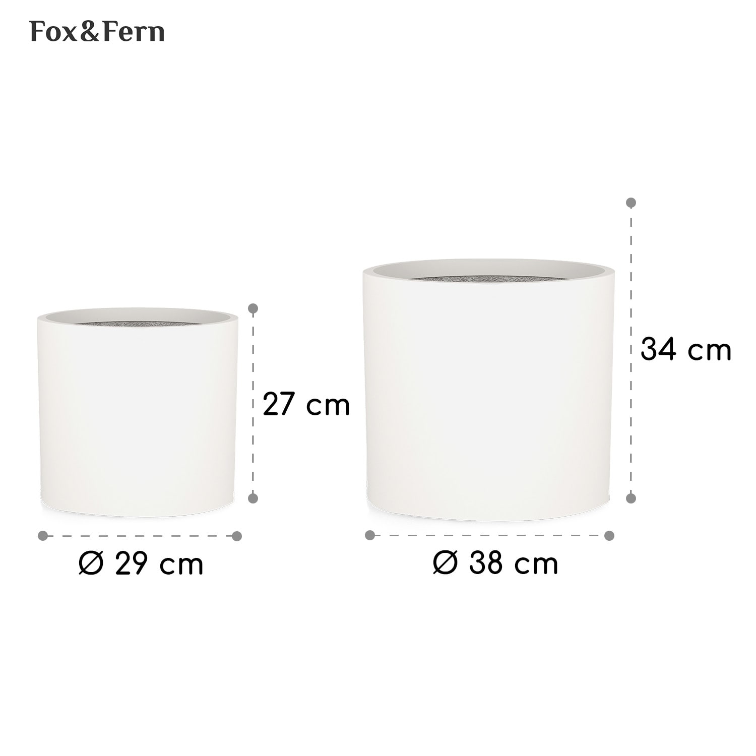 Blumfeldt Gendt, kvetináč, vrchný kvetináč, súprava 2 kusov, veľkosti L/XL, fiberstone, interiér/exteriér – Obrázok 4