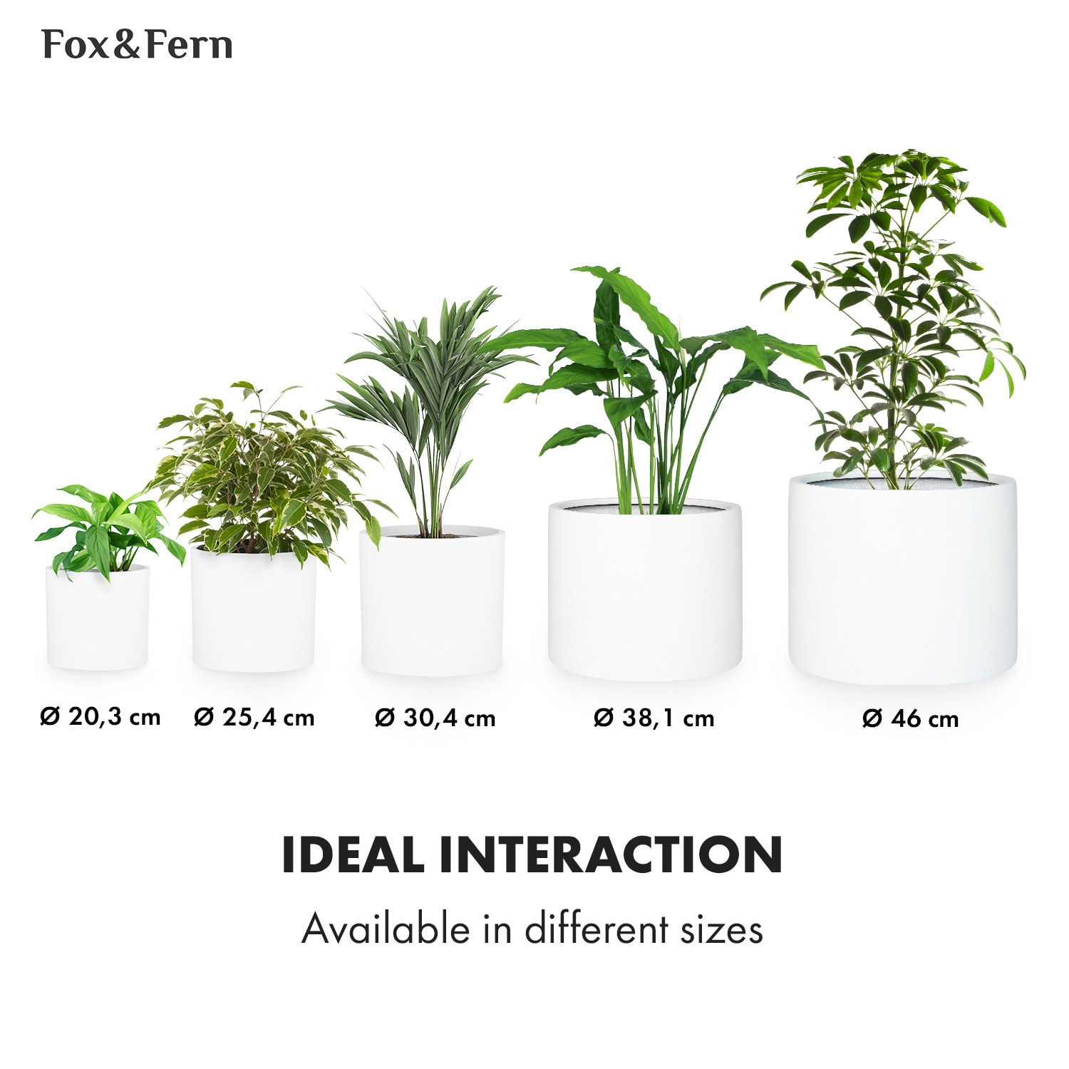 Fox & Fern Gendt kvetináč z vláknitého kameňa na vnútorné a vonkajšie použitie – Obrázok 4