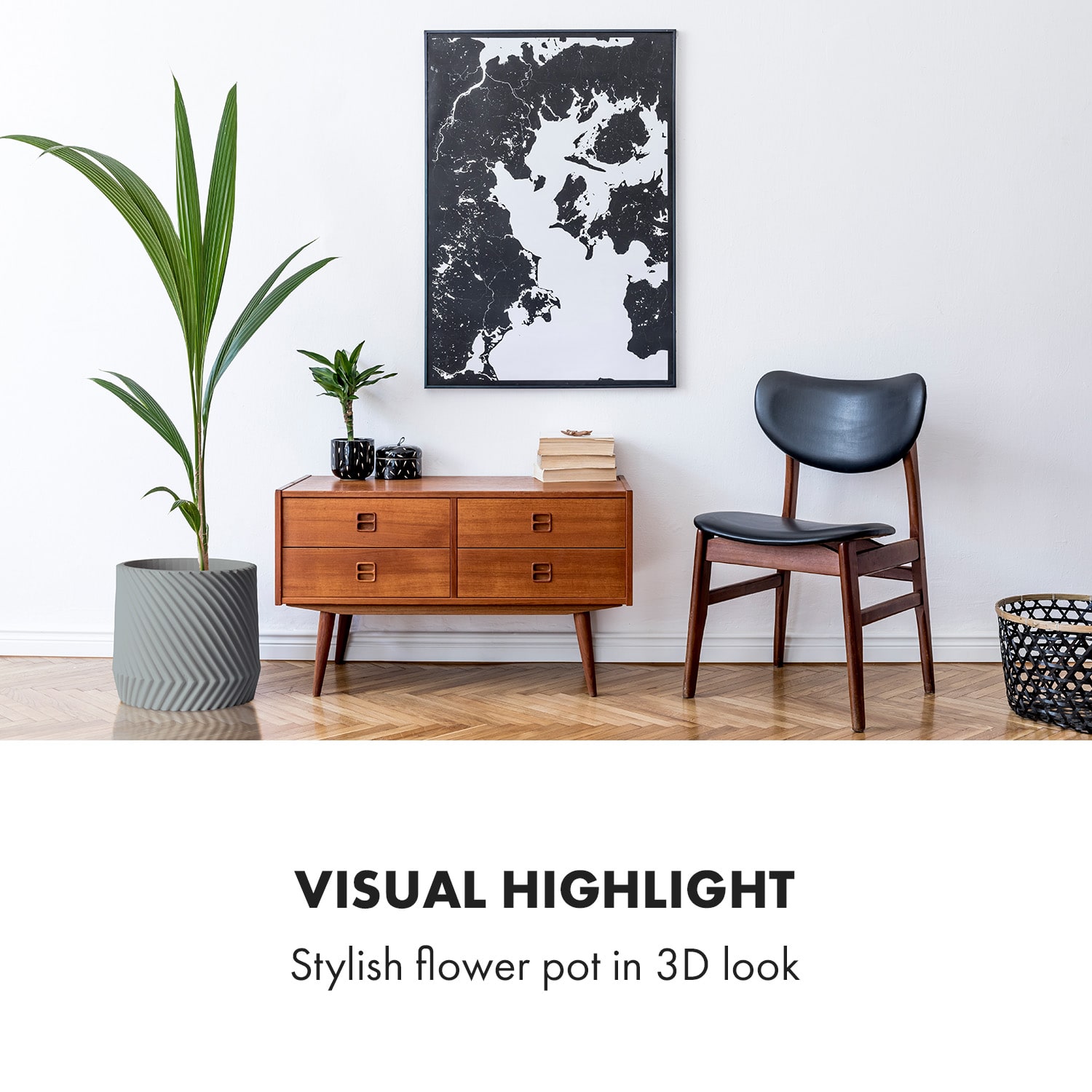 Fox & Fern Heusden, kvetináč, Polystone, vhodný pre rastliny, ručná výroba