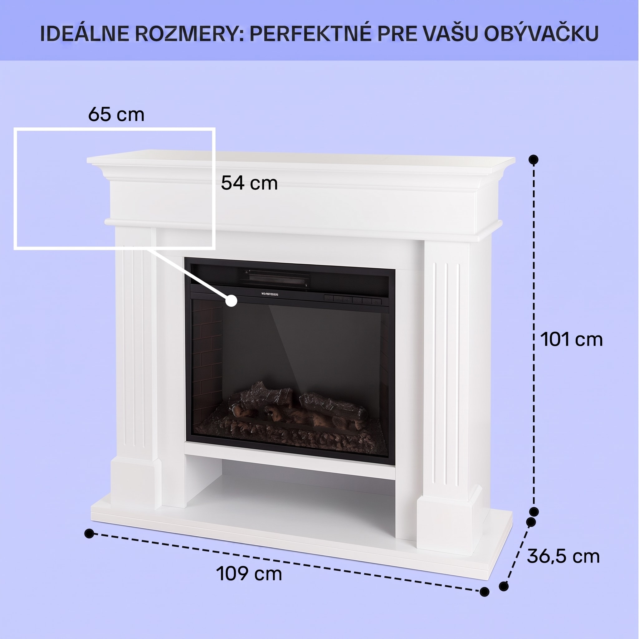 Klarstein Las Pilas elektrický krbový ohrievač 900/1800W s týždenným časovačom a diaľkovým ovládaním – Obrázok 4