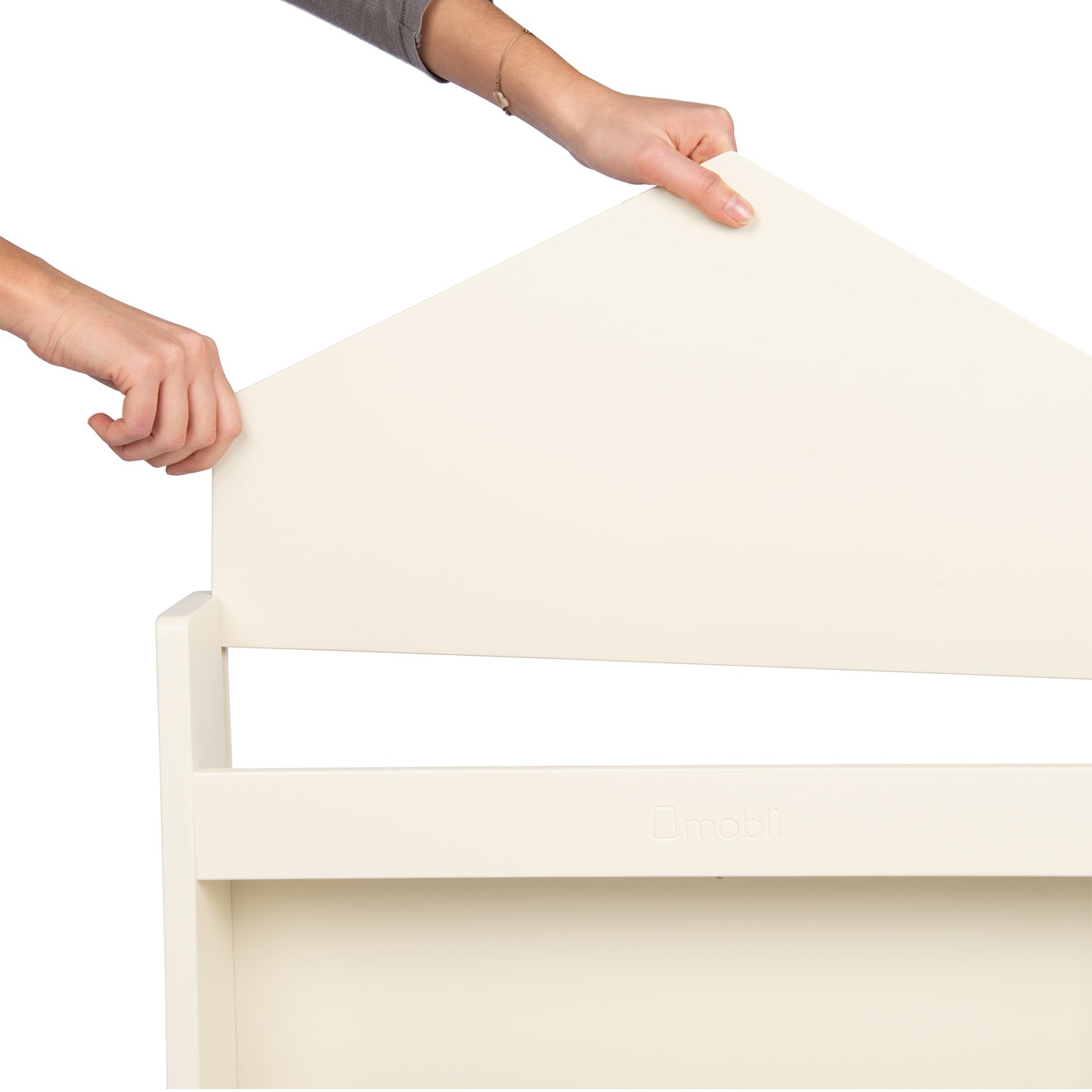 Mobli Dotty, One White Haus, detský regál na knihy, Montessori, multiplex, 60 × 95 × 13 cm – Obrázok 2