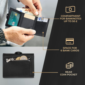 Slimpuro TRYO Slim Wallet 5 kariet vrecko na mince, 9,2 x 2,2 x 7,5 cm (Š x V xH), ochrana RFID