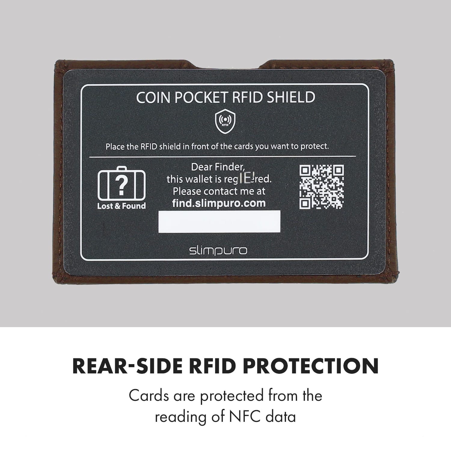 Slimpuro Coin Pocket s ochrannou kartou RFID pre ZNAP Slim Wallets 8 a 12, spínací gombík – Obrázok 4