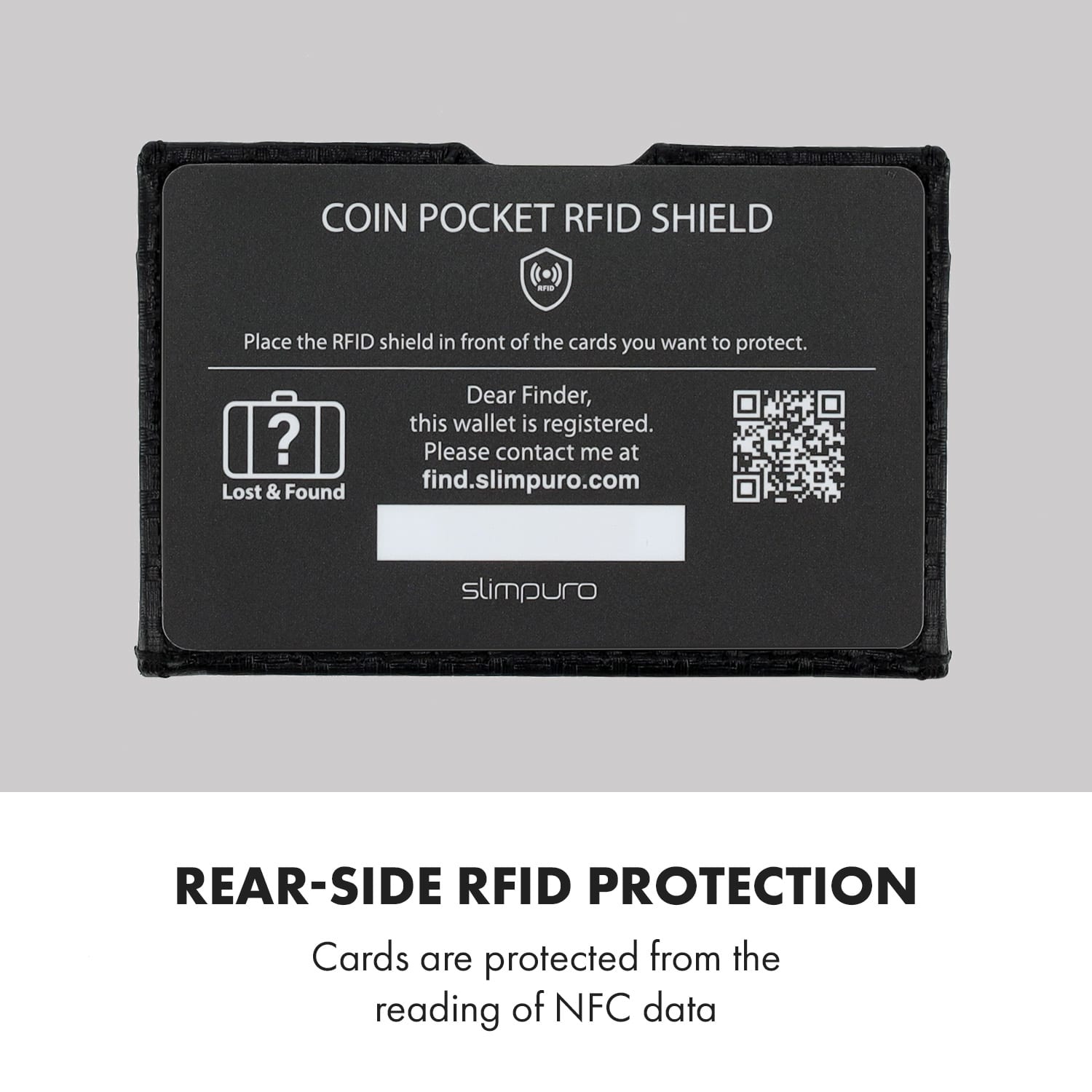Slimpuro Coin Pocket s ochrannou kartou RFID pre ZNAP Slim Wallets 8 a 12, spínací gombík – Obrázok 4