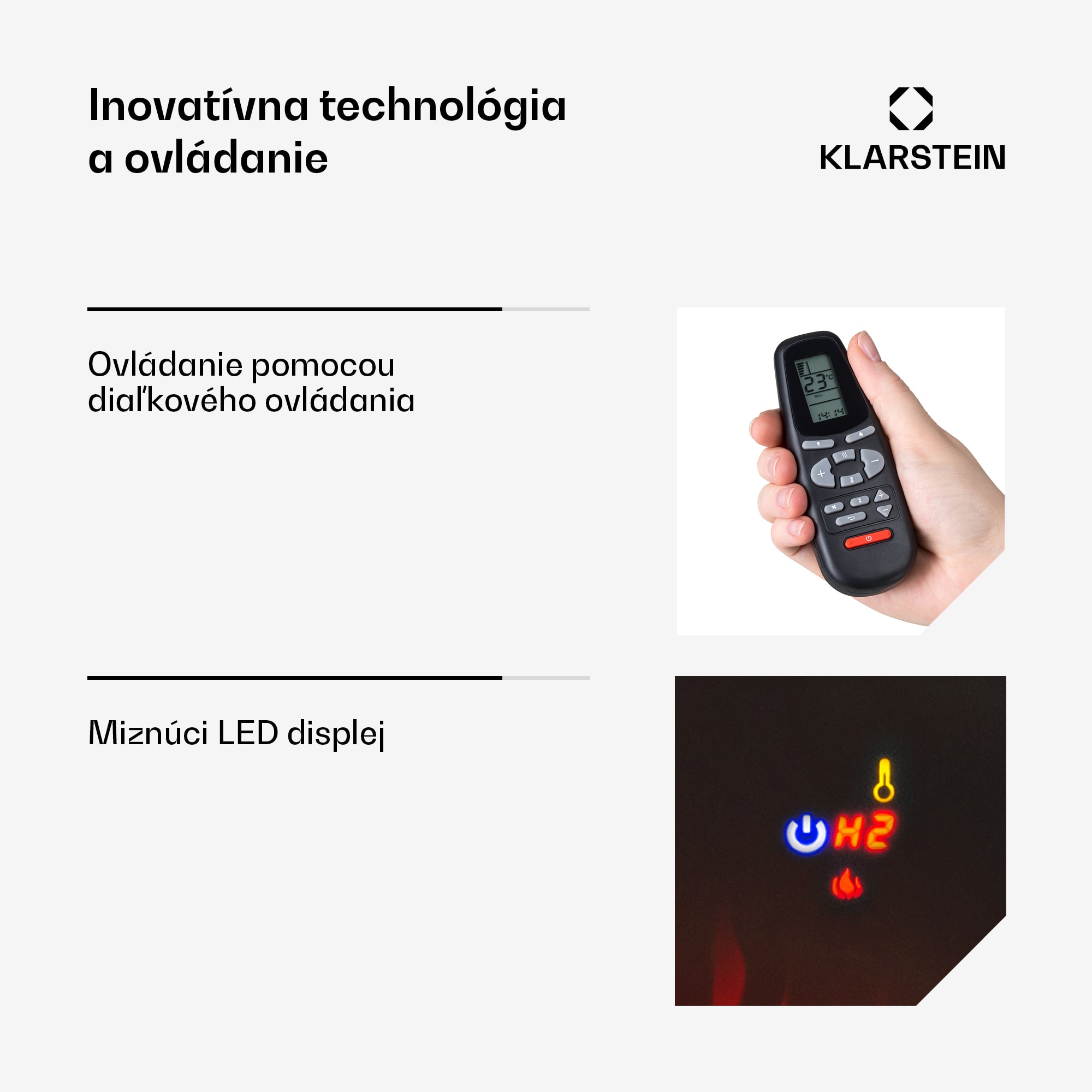 Klarstein Galeras, elektrický nástenný a vstavaný krb, 1800 W, LED, 3 farby, časovač – Obrázok 4