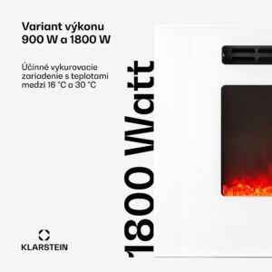 Klarstein Galeras elektrický nástenný a zabudovateľný krb 1800 W LED 3 farby časovač