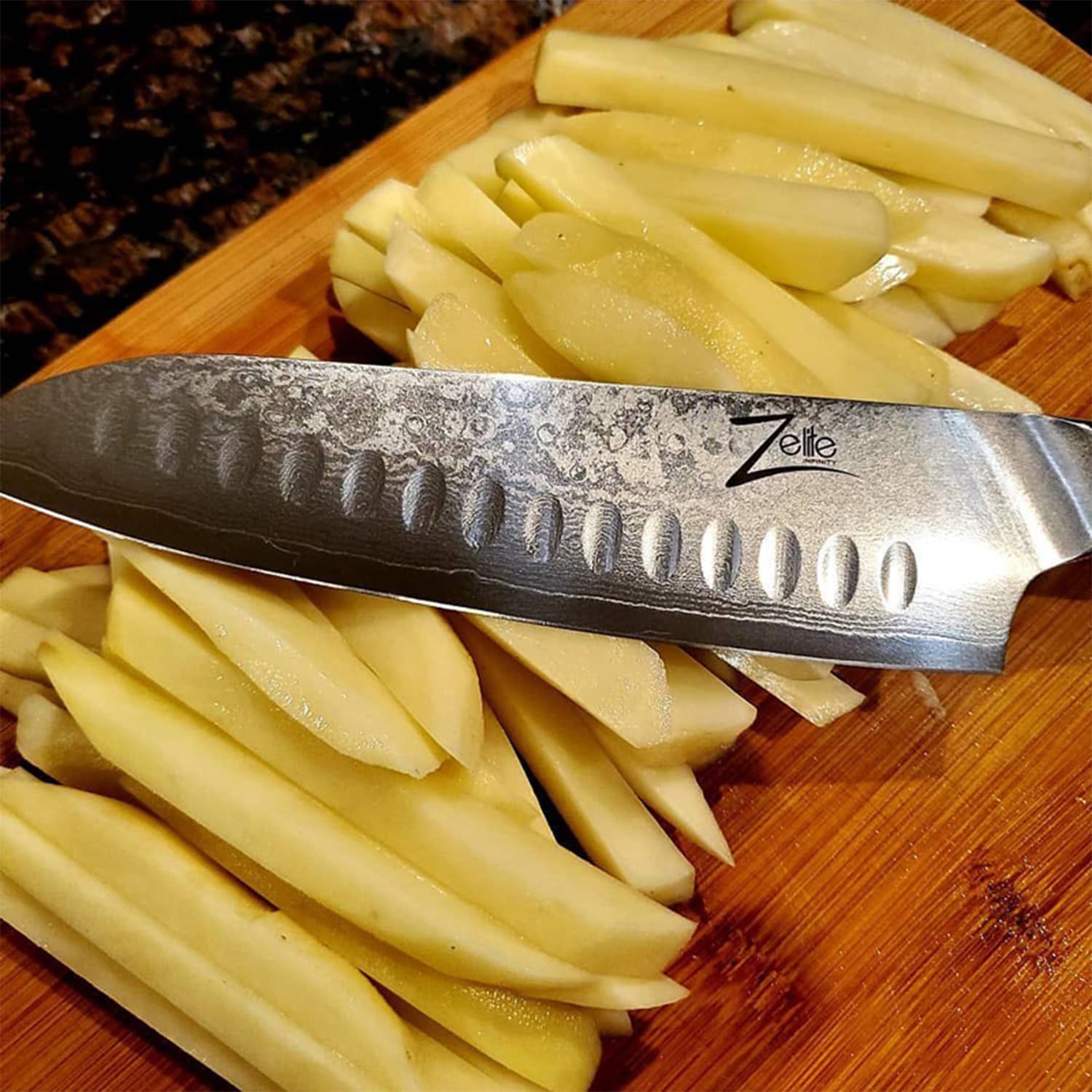 Zelite Infinity by Klarstein Alpha-Royal Japanese Series, 7" nôž santoku, damašková oceľ – Obrázok 3