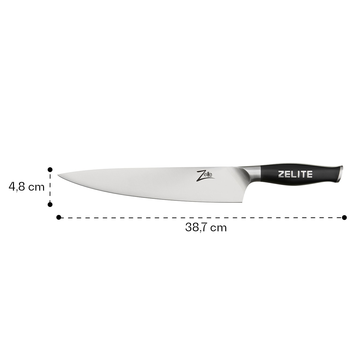 Zelite Infinity by Klarstein Comfort Pro, 10" nôž šéfkuchára, 56 HRC, nehrdzavejúca oceľ – Obrázok 4