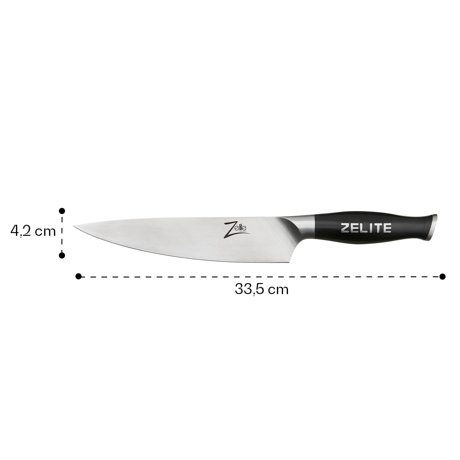 Zelite Infinity by Klarstein Comfort Pro, 8" nôž šéfkuchára, 56 HRC, nehrdzavejúca oceľ – Obrázok 4