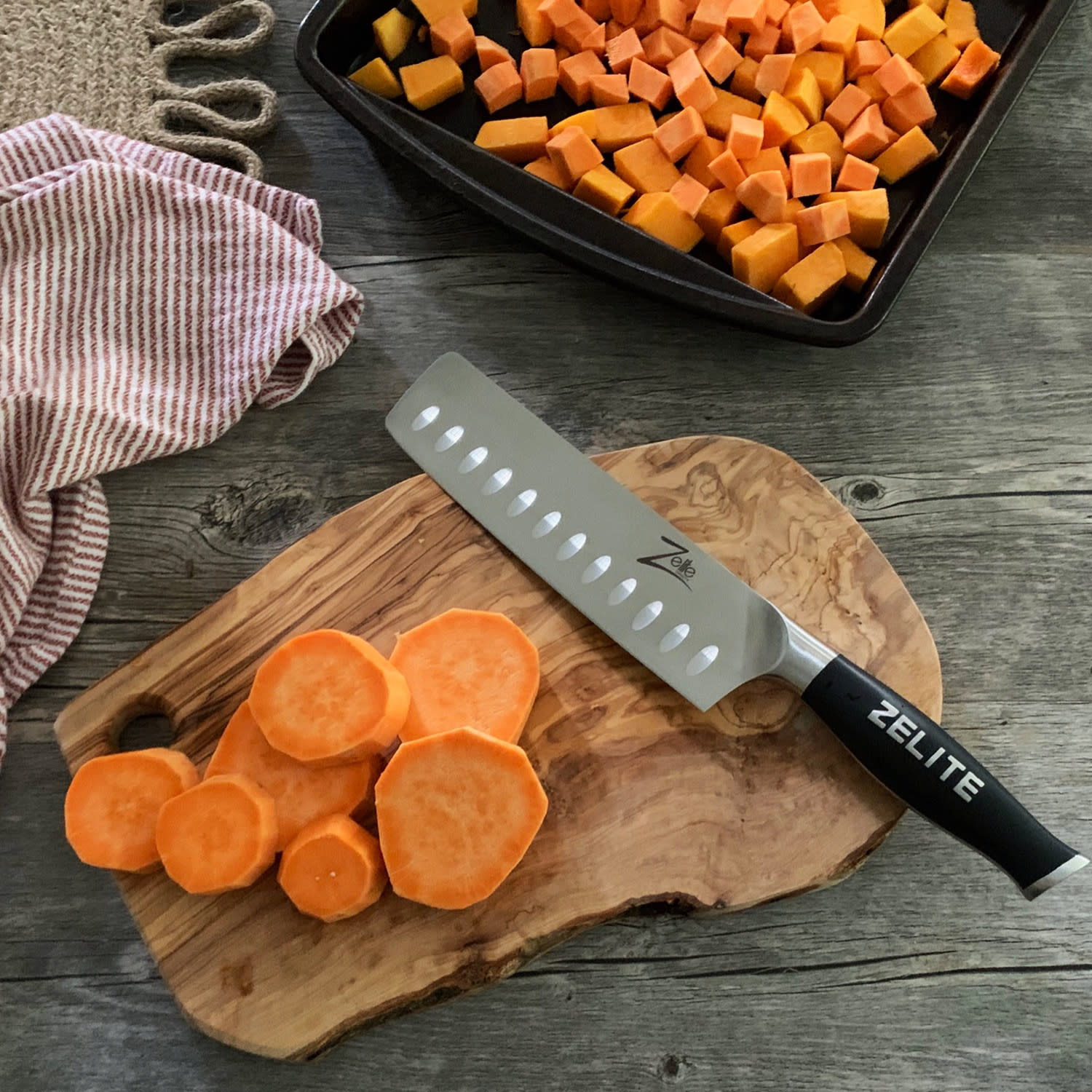 Zelite Infinity by Klarstein Comfort Pro, 7" nôž nakiri, 56 HRC, nehrdzavejúca oceľ – Obrázok 3