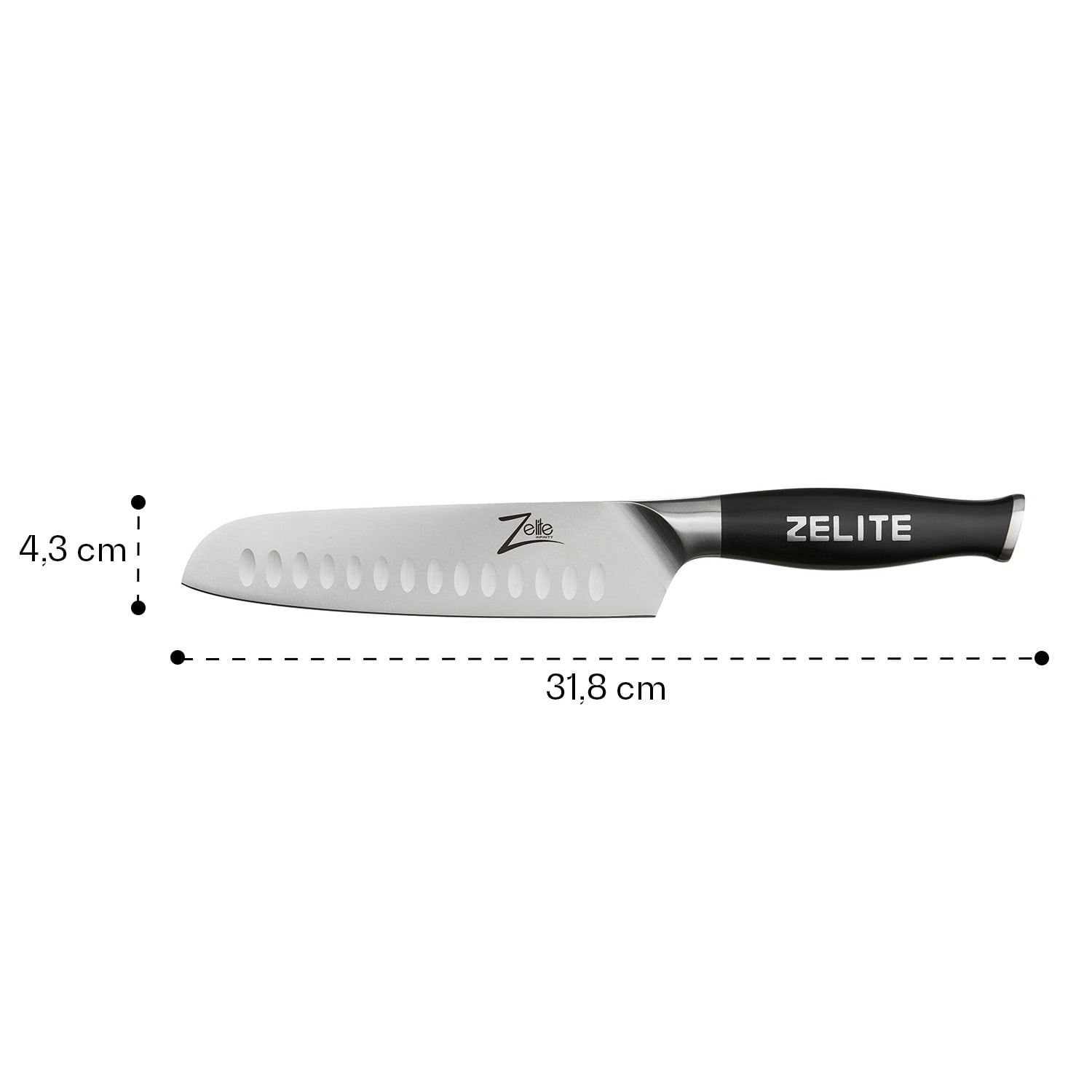 Zelite Infinity by Klarstein Comfort Pro, 7" nôž santoku, 56 HRC, nehrdzavejúca oceľ – Obrázok 4
