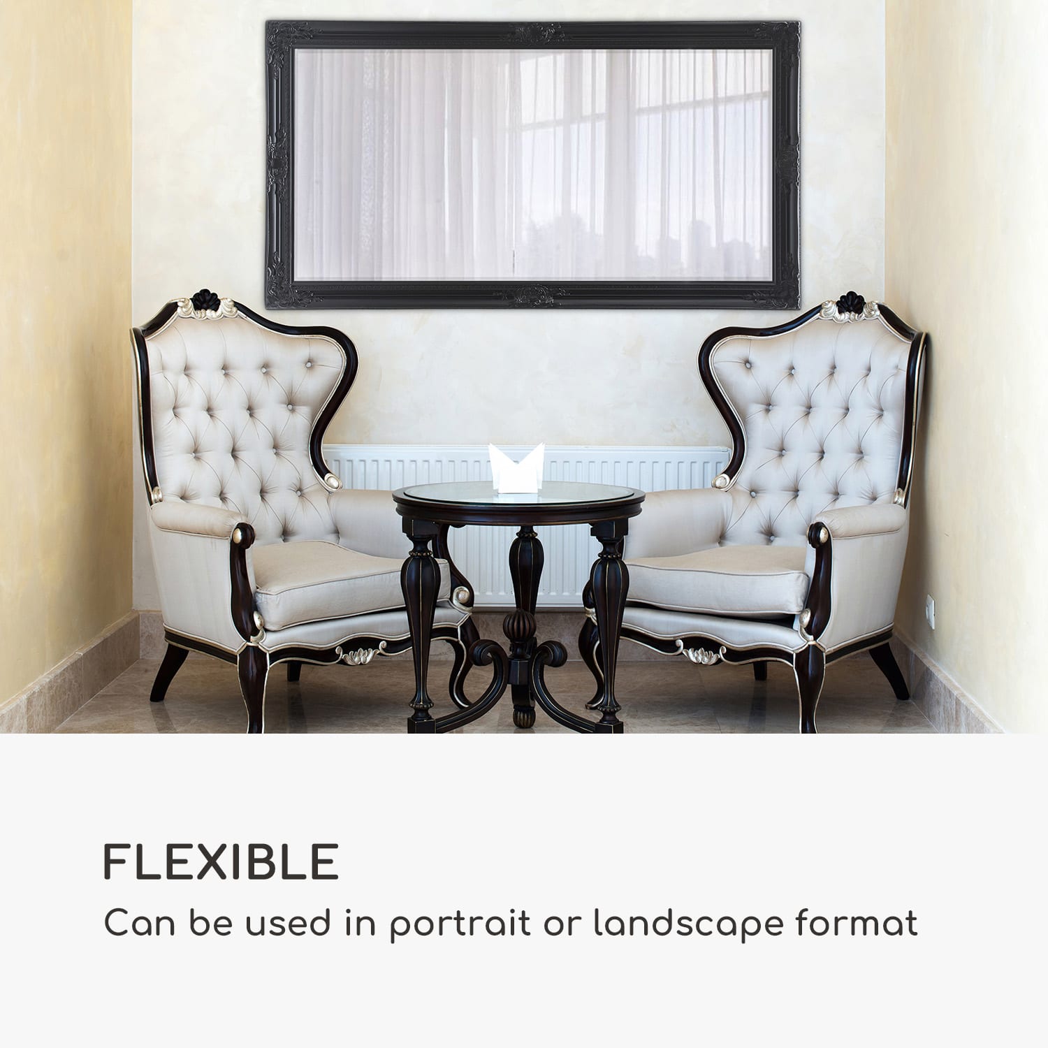 Casa Chic Wembley Nástenné zrkadlo z pravého dreva Obdĺžnikové 140 x 75 cm – Obrázok 2