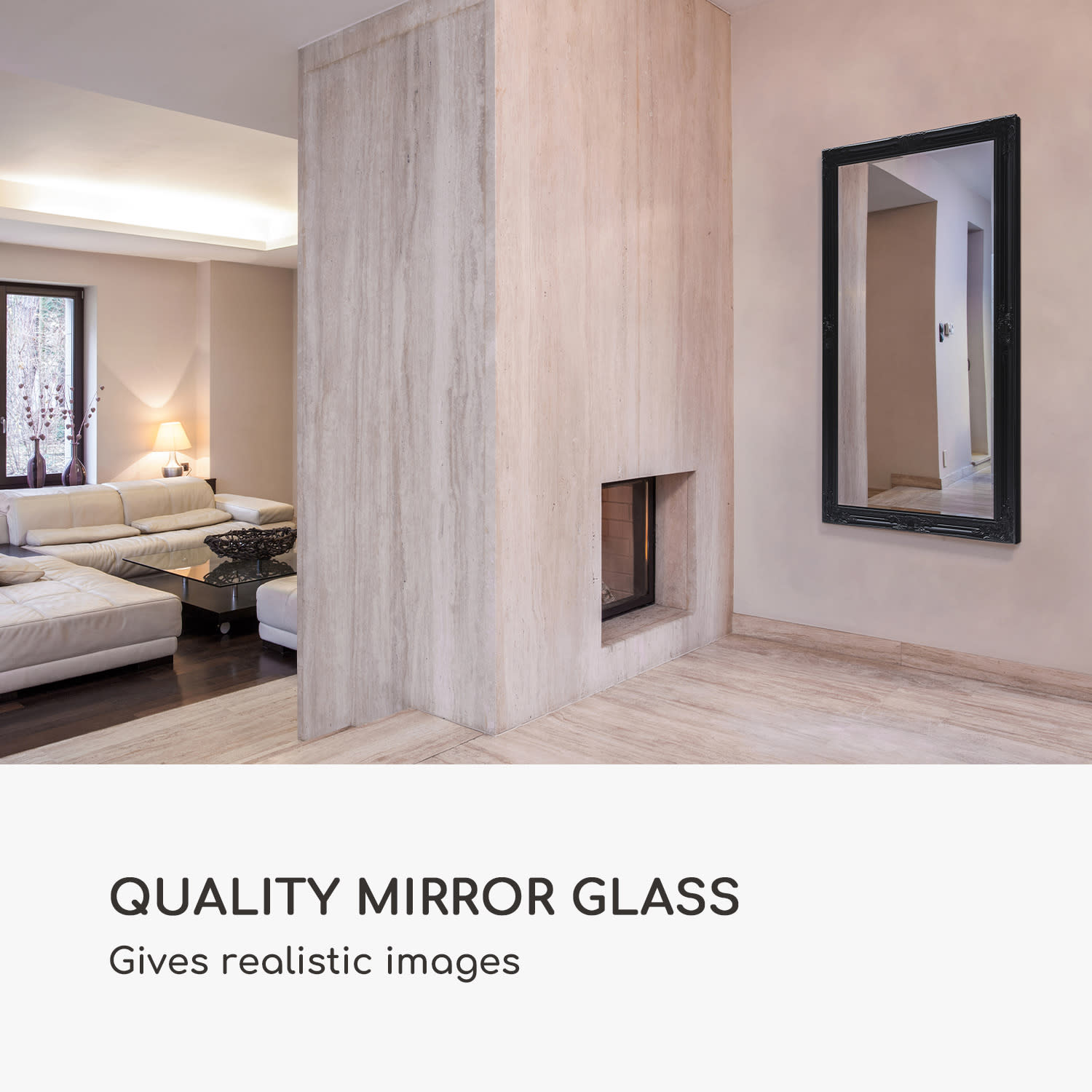 Casa Chic Wembley Nástenné zrkadlo z pravého dreva Obdĺžnikové 140 x 75 cm – Obrázok 3