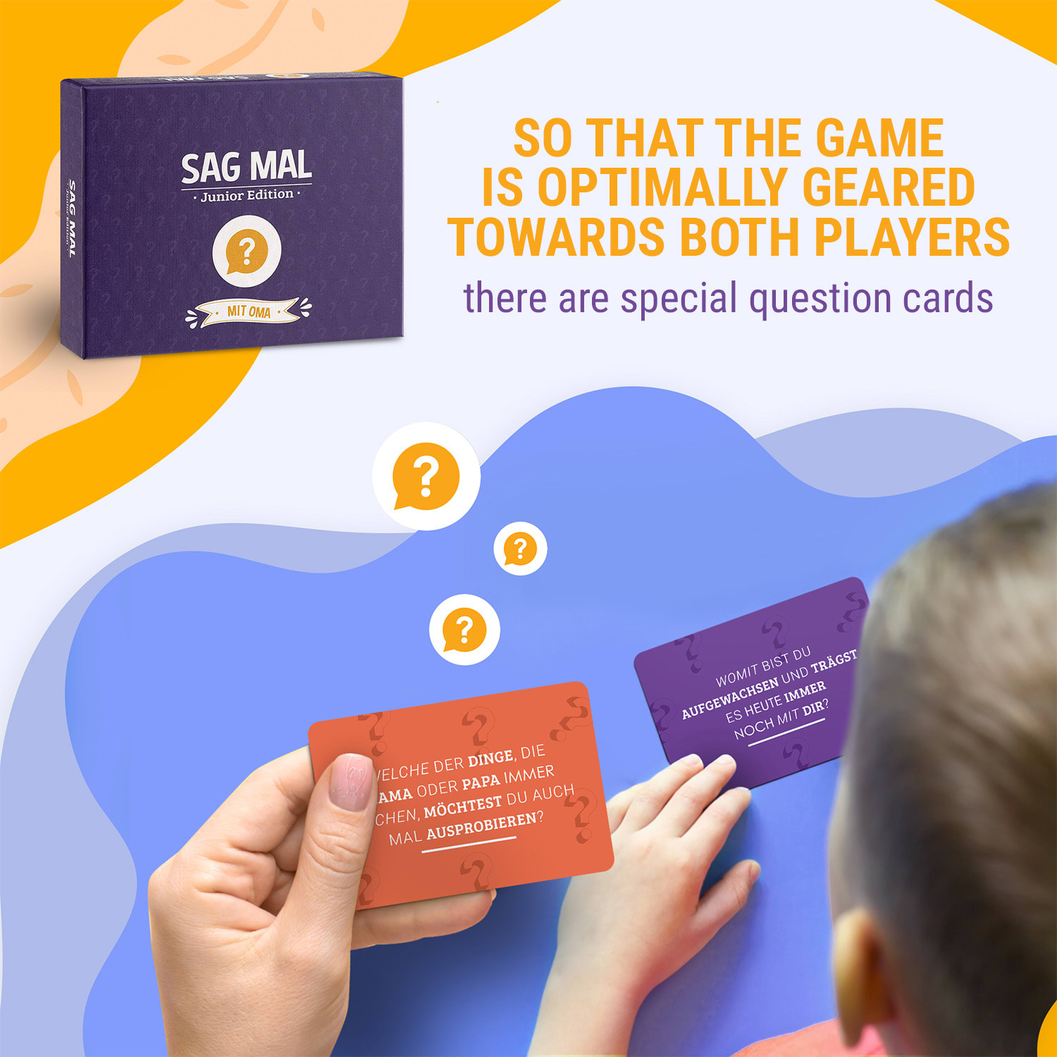 Spielehelden Sag mal... mit Oma - Junior Edition spoznávacia hra 100+ otázok Počet hráčov: 2+ Vek: od 8 rokov – Obrázok 3