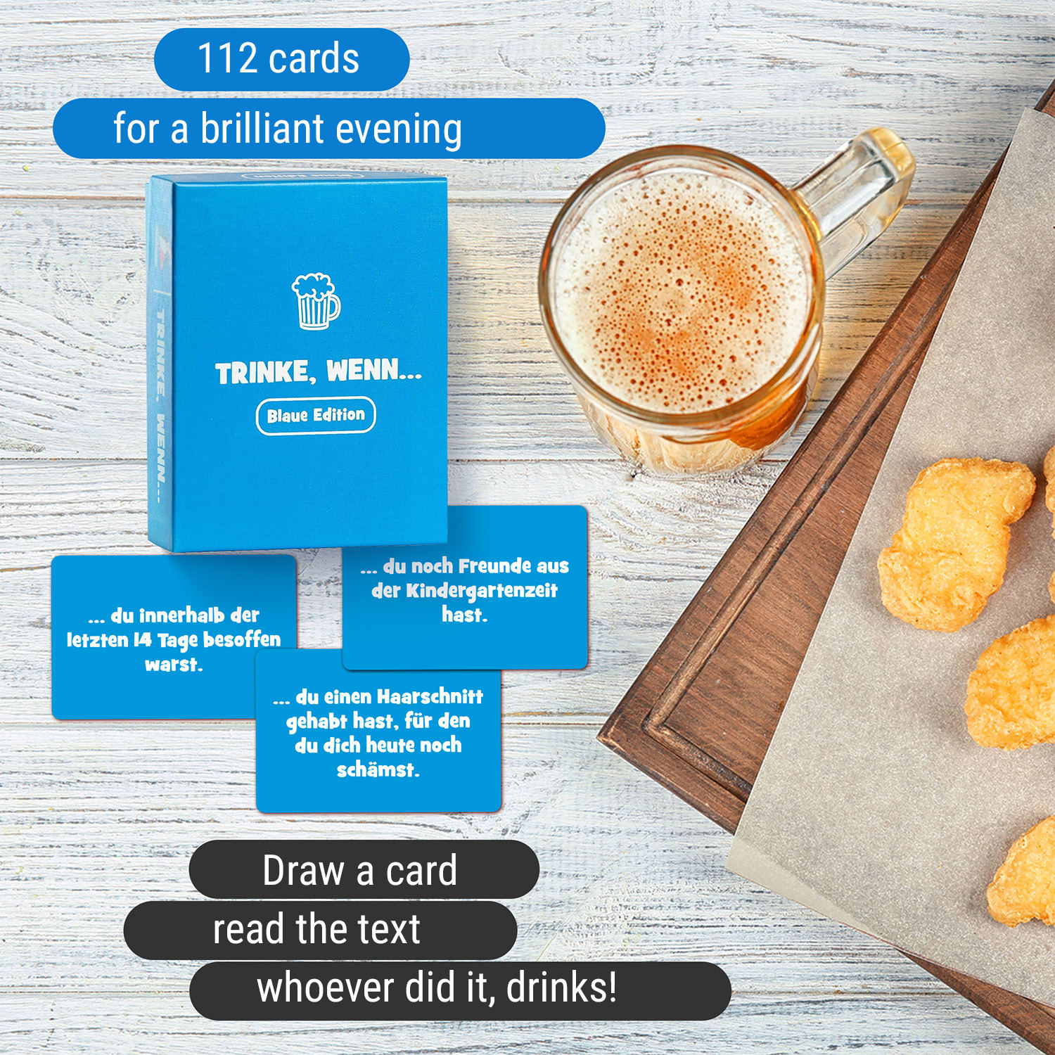 Spielehelden Trinke wenn... Blaue Edition Hra na pitie 100+ otázok Počet hráčov: 2+ Vek: od 18 – Obrázok 2